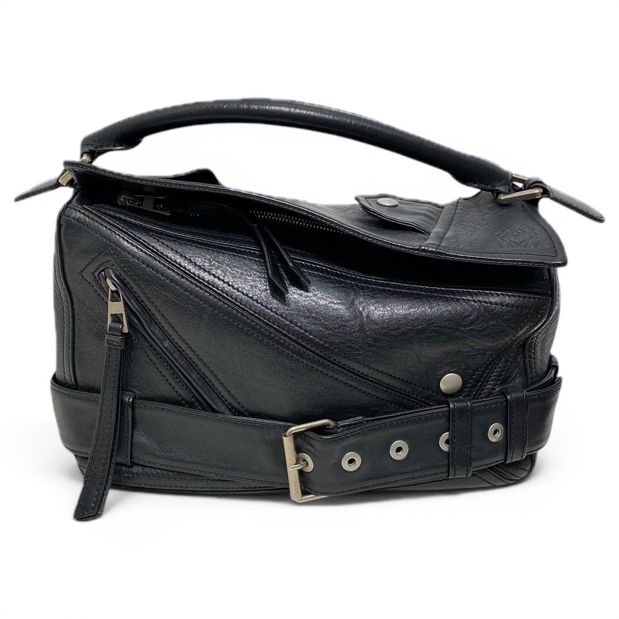 Puzzle leather handbag