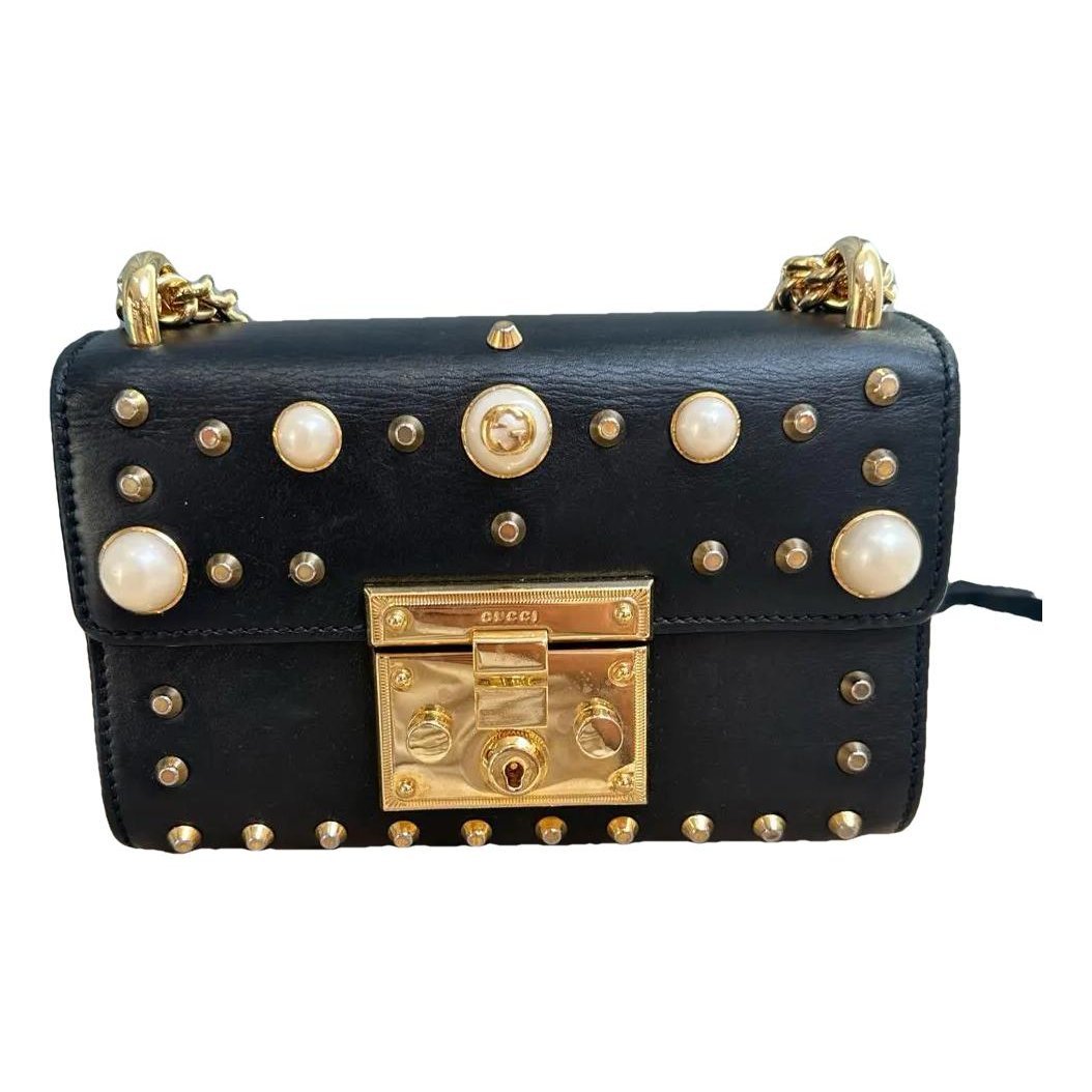 Padlock leather crossbody bag