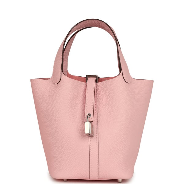 Hermes Hermes Picotin Lock 18 Rose Sakura Clemence Palladium Hardware