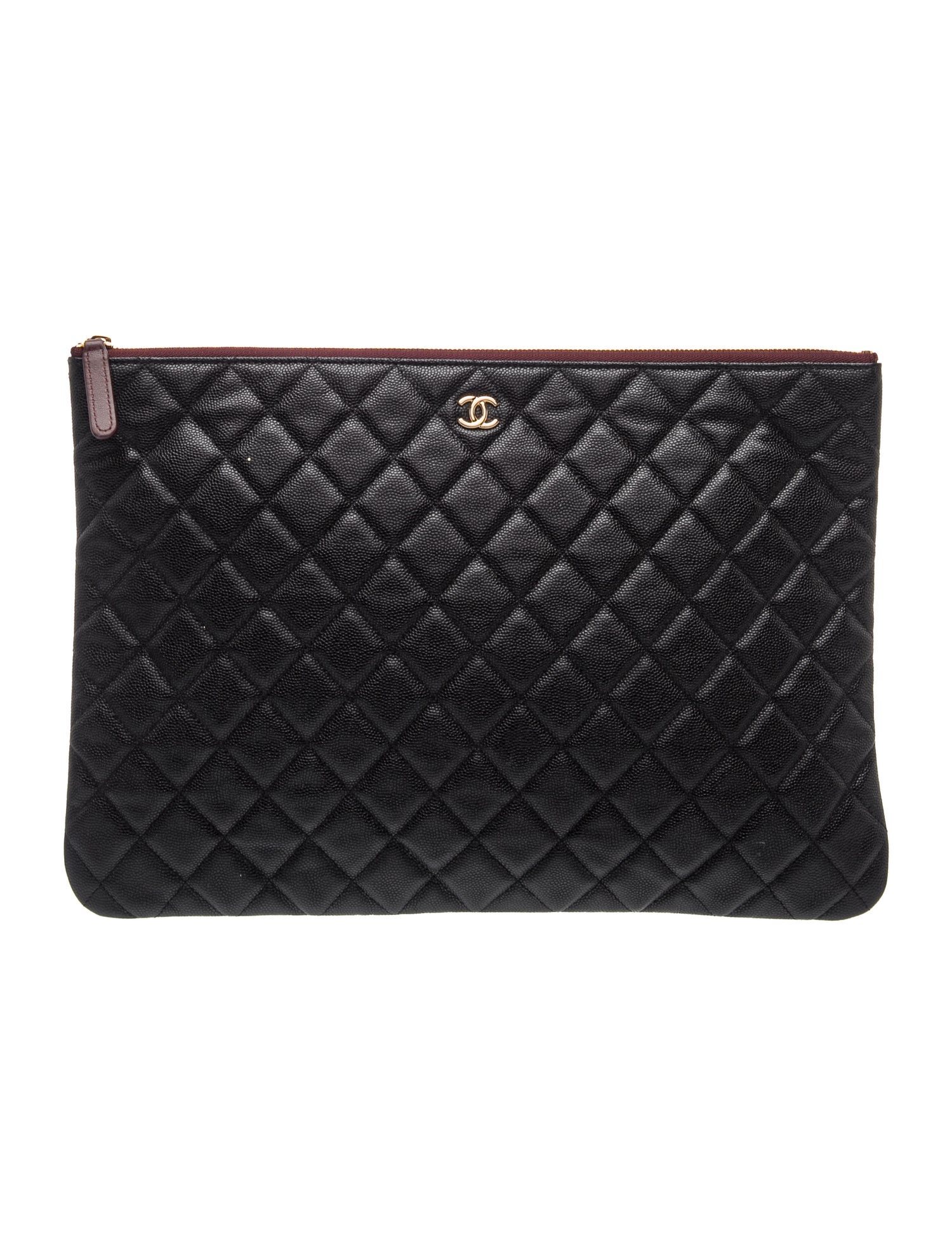 Large Caviar O-Case Clutch