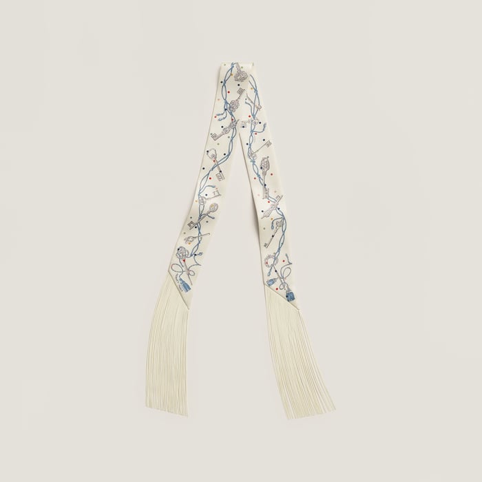 Les Cles a Pois Leather Fringes Twilly