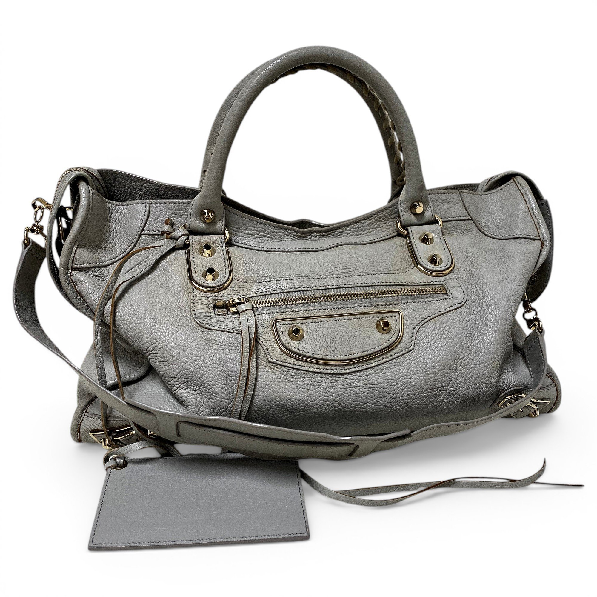 City leather handbag