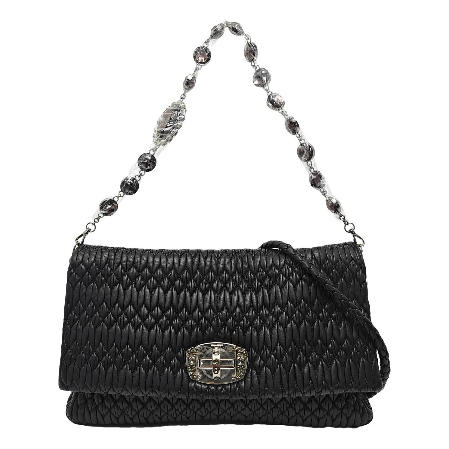 Miu Crystal leather handbag