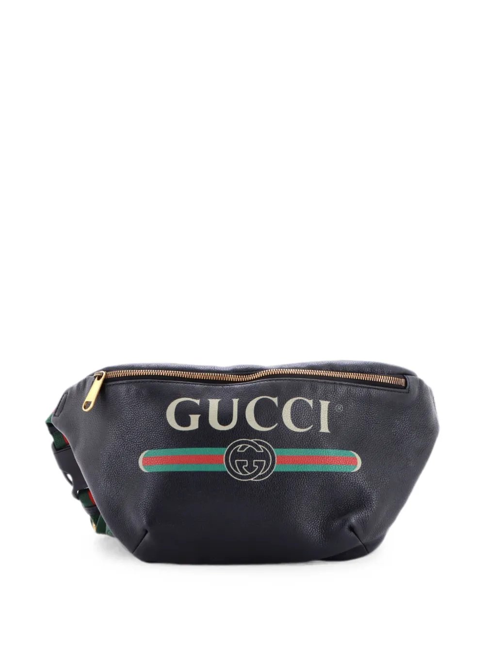 Logo Printed Leather Medium belt bag