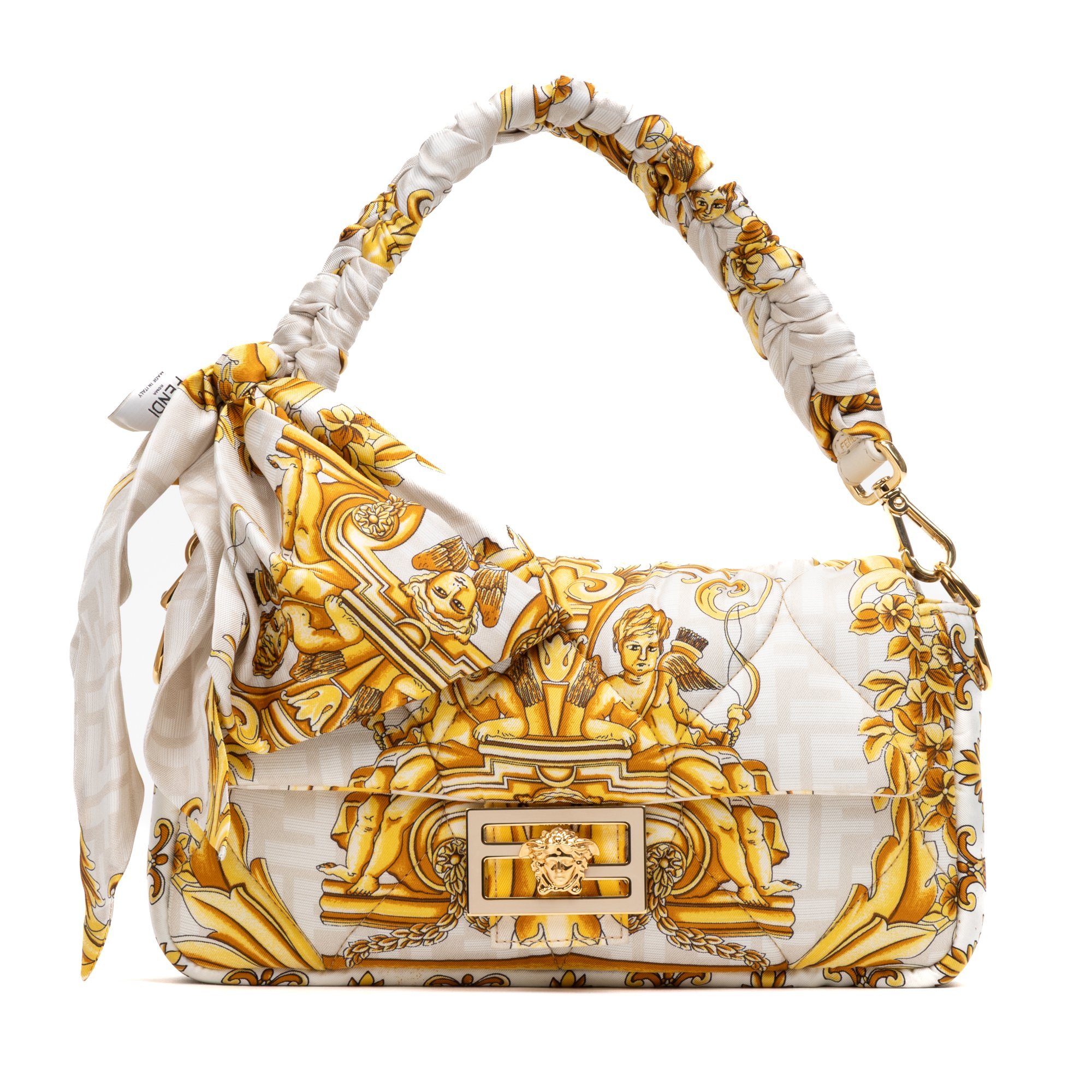 Baguette silk handbag