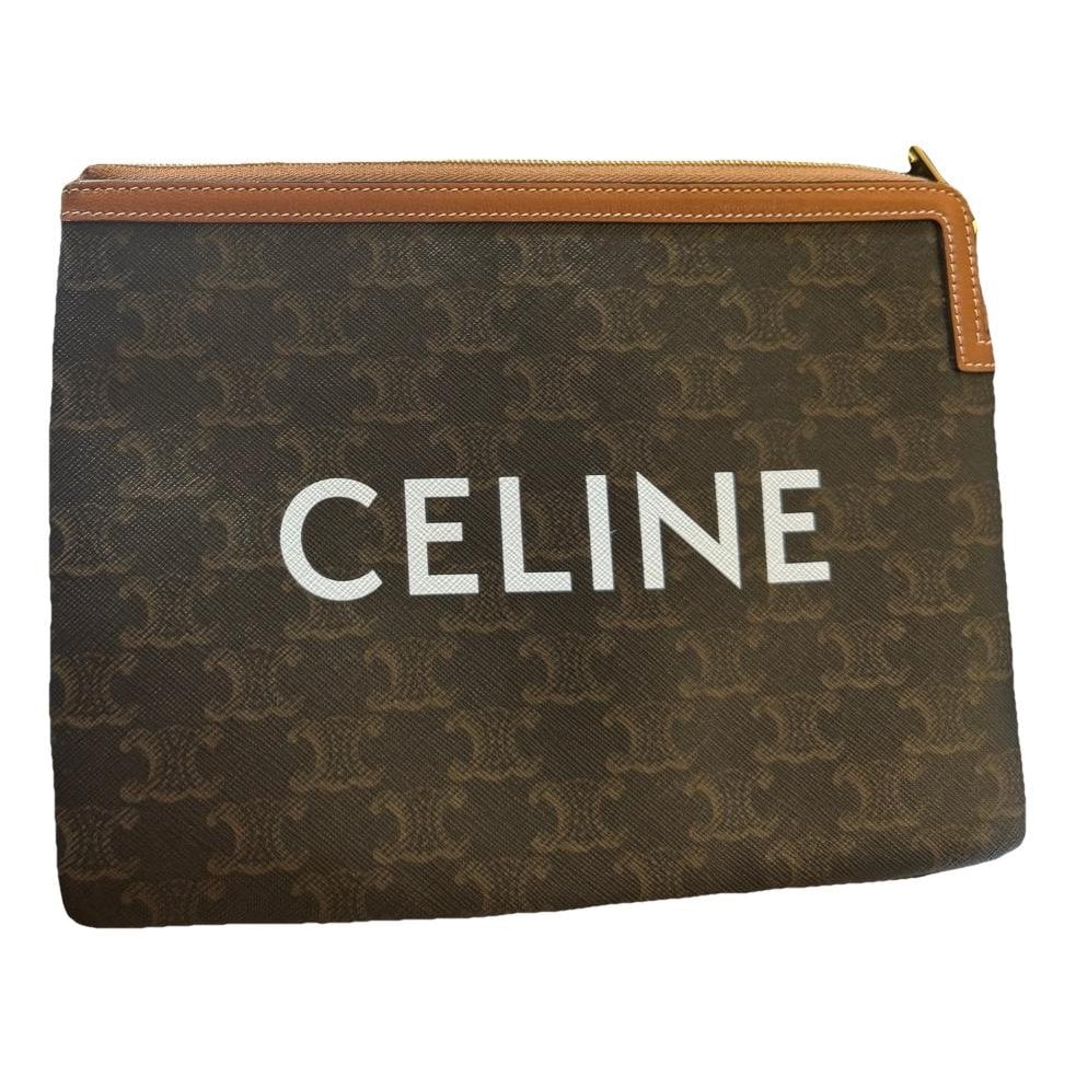 Leather clutch bag