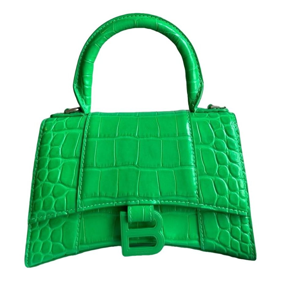 Hourglass leather handbag