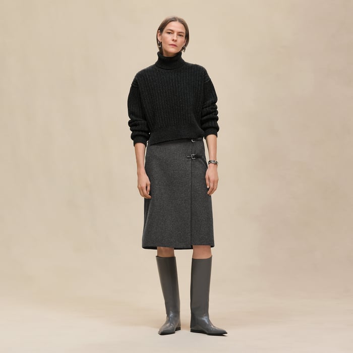 Gris Volcanique Long-sleeve Thick Sweater