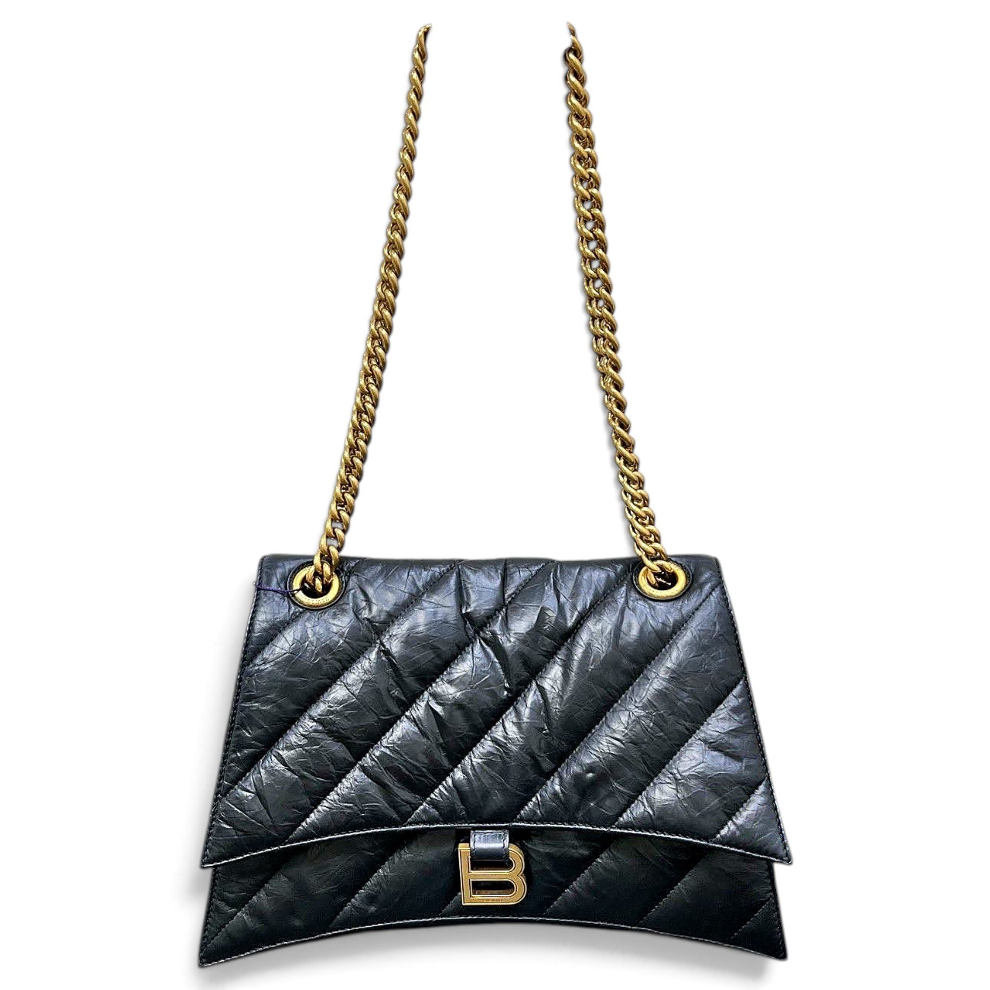 Crush leather handbag