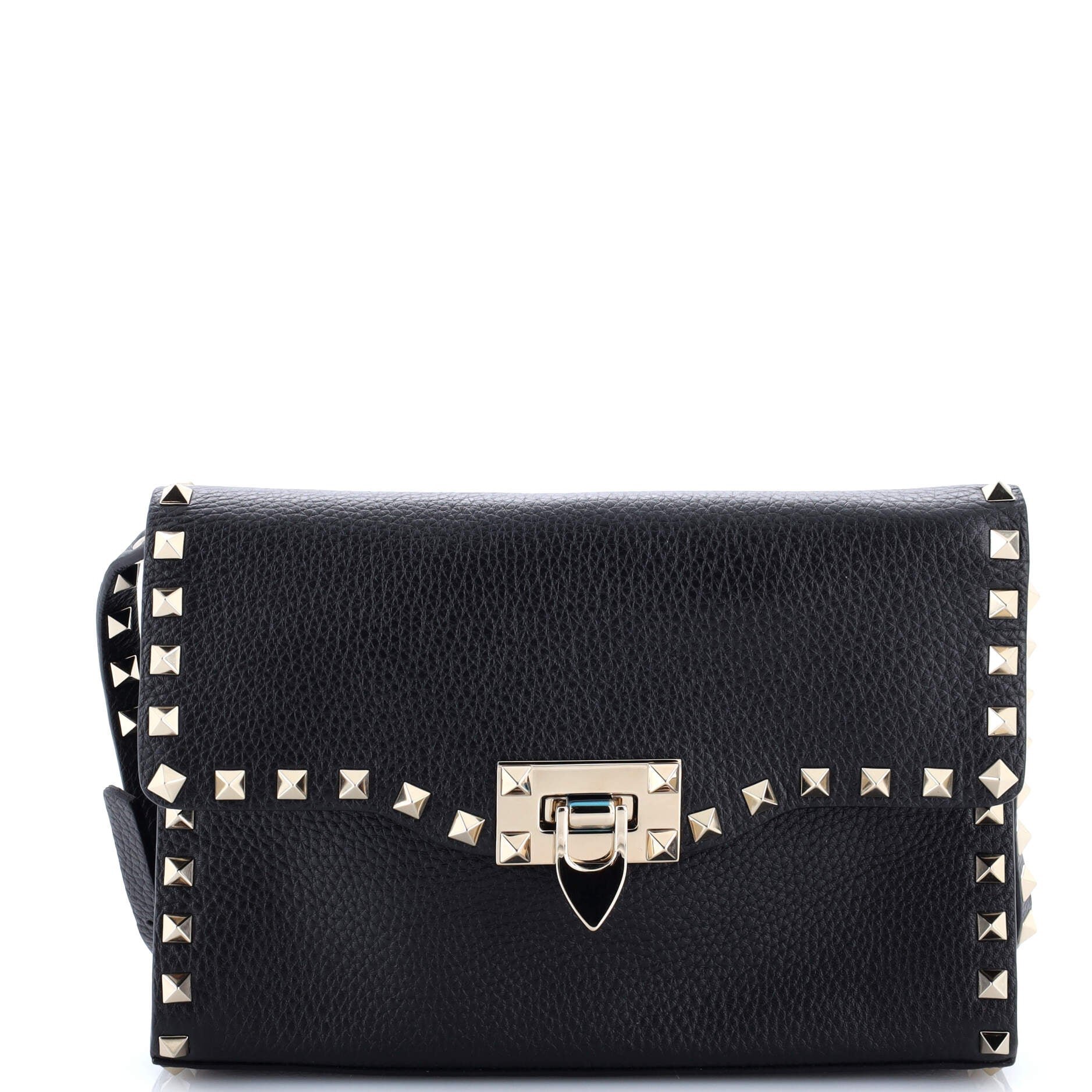 Valentino Garavani Rockstud Flip Lock Flap Bag Leather Medium