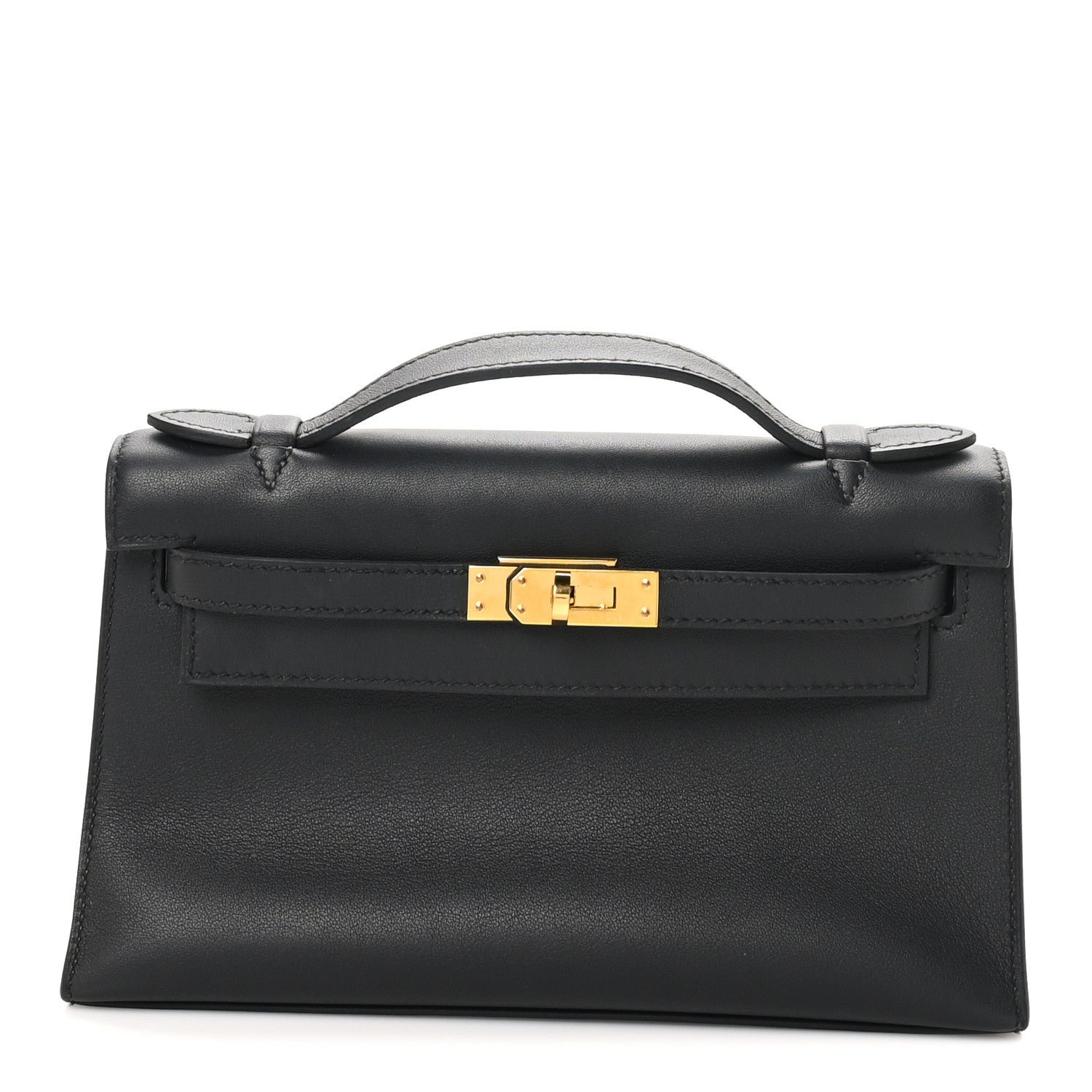 Hermes Swift Kelly Pochette Clutch Black