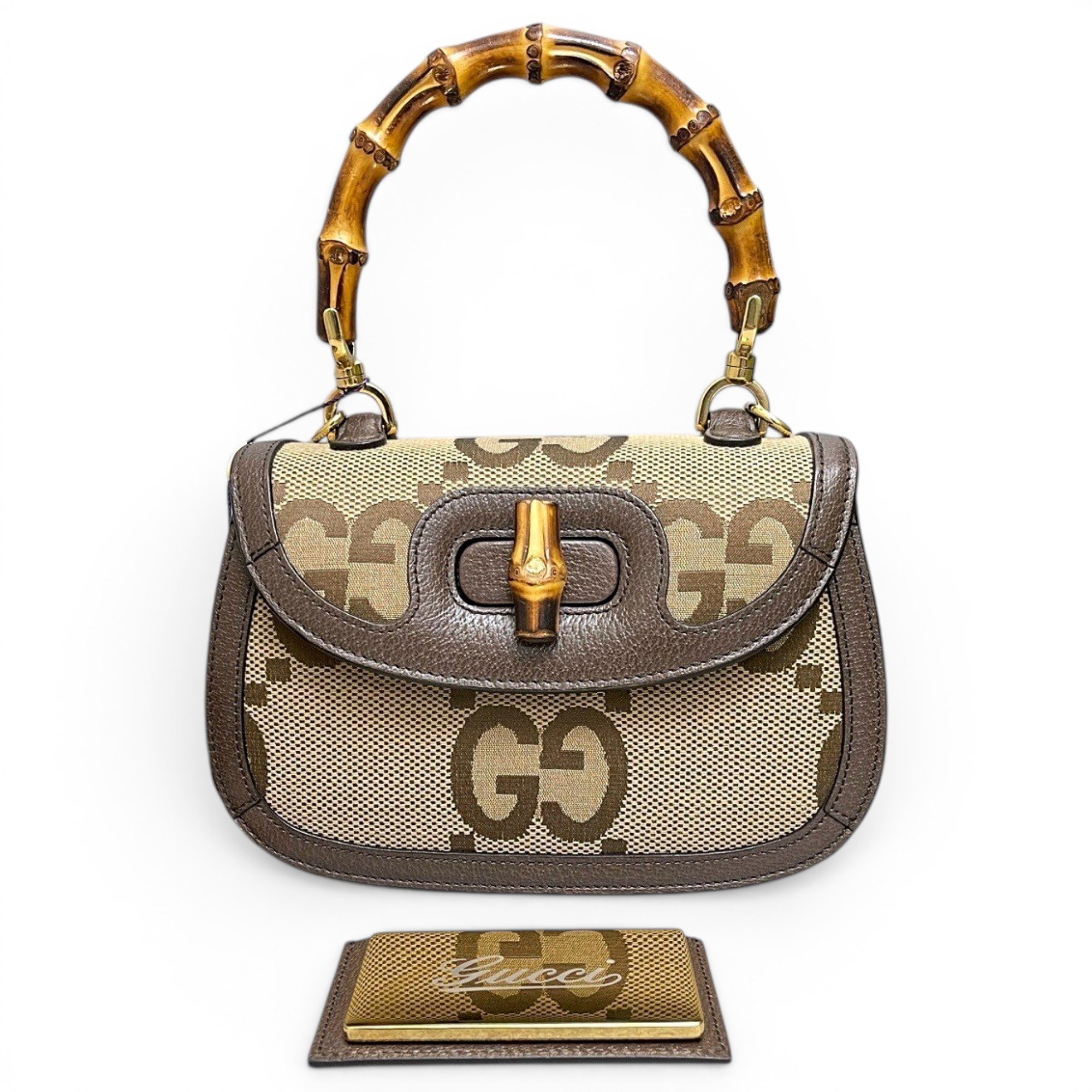 Convertible Bamboo Top Handle leather handbag