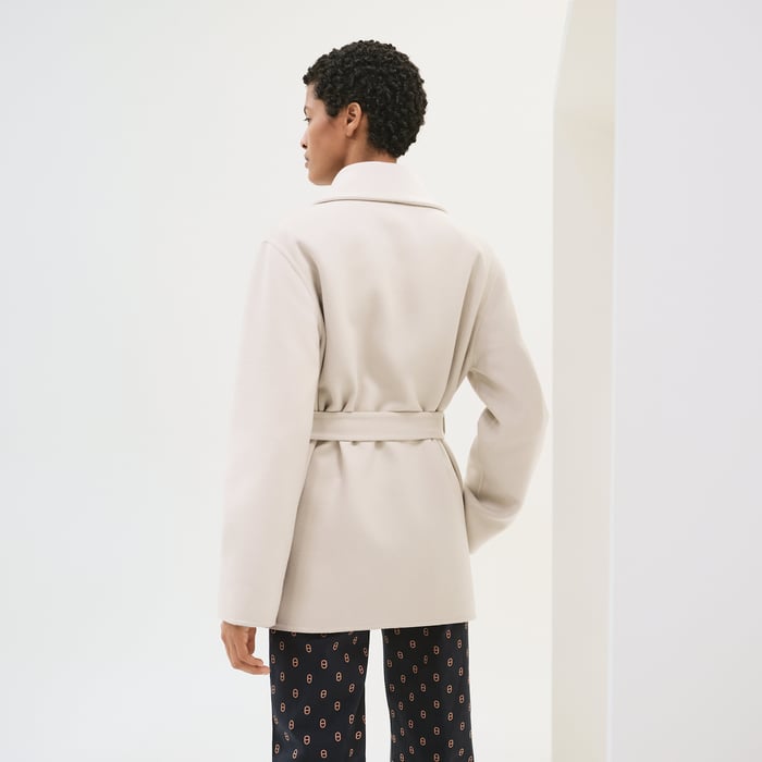Blanc Sable "Chaine d'Ancre" Pea Coat