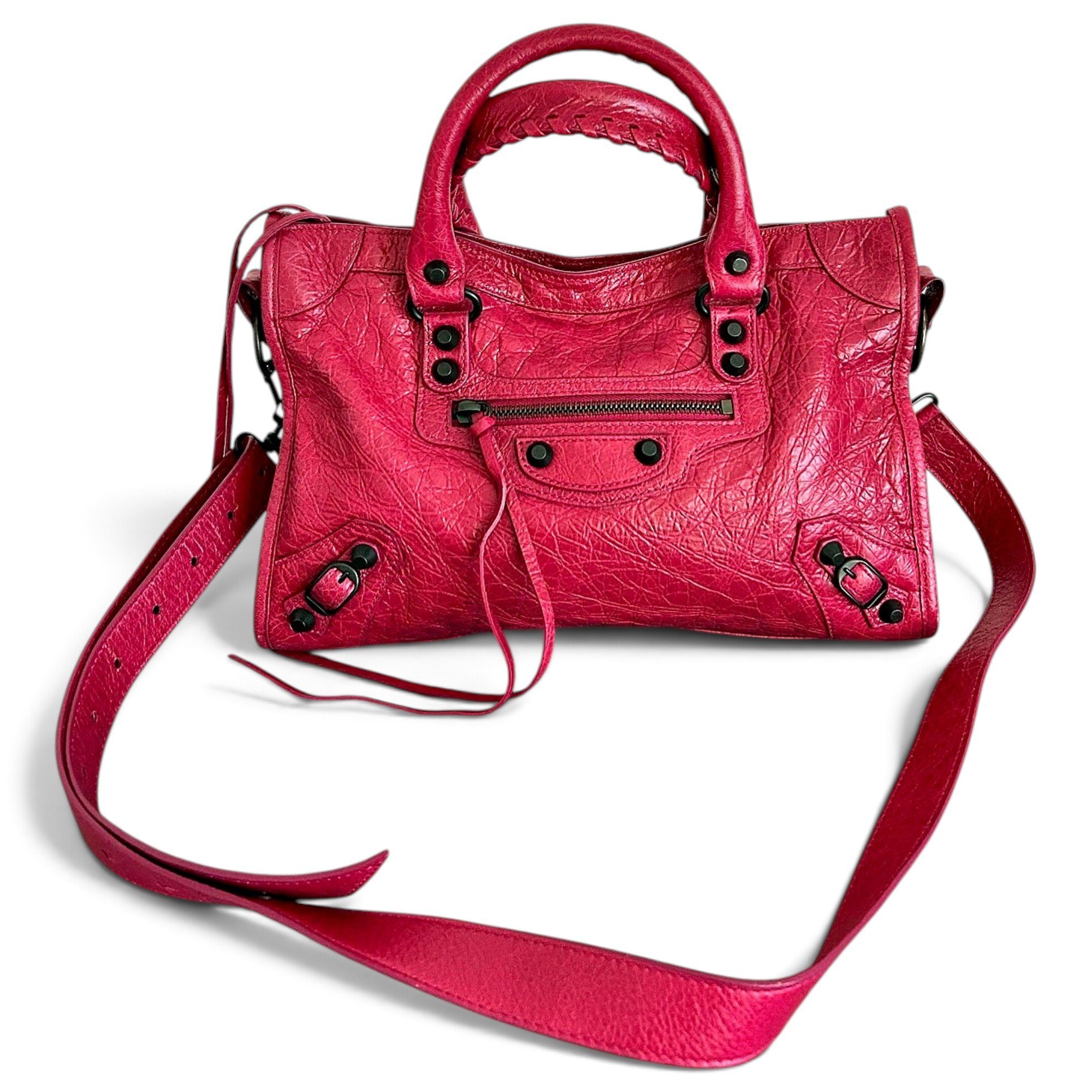 City leather handbag