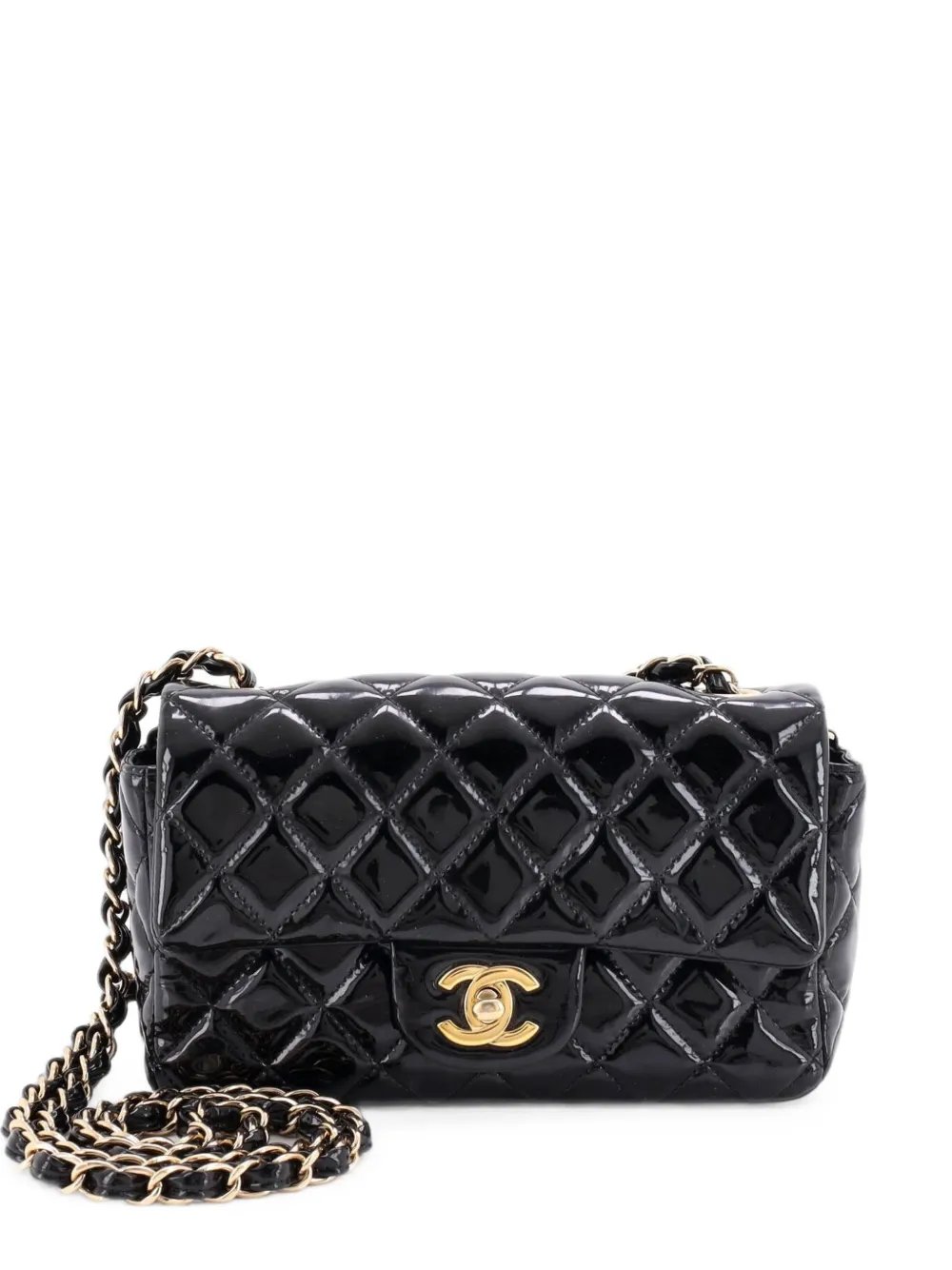 Classic Single Flap Bag Quilted Patent Mini crossbody bag