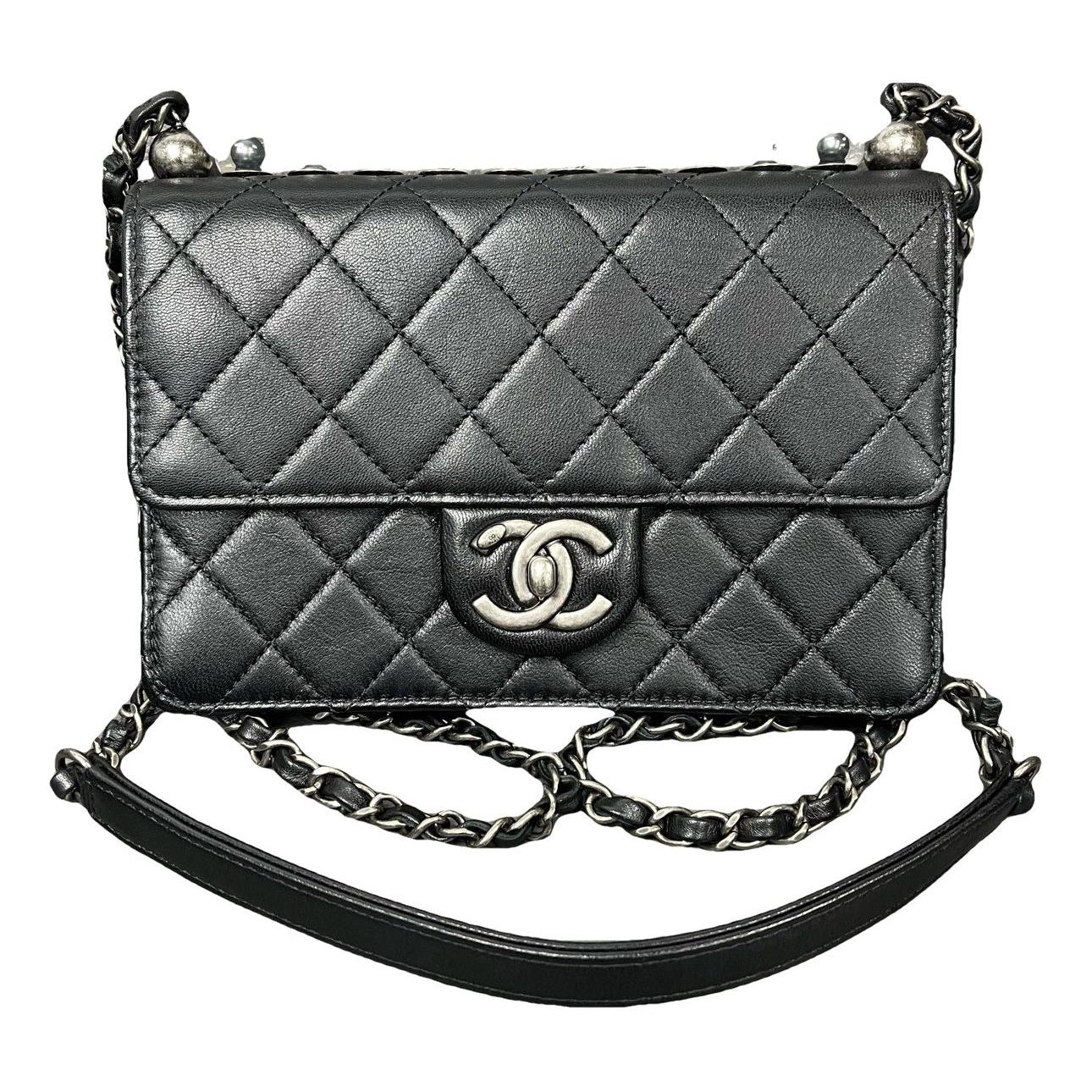 Trendy CC leather handbag