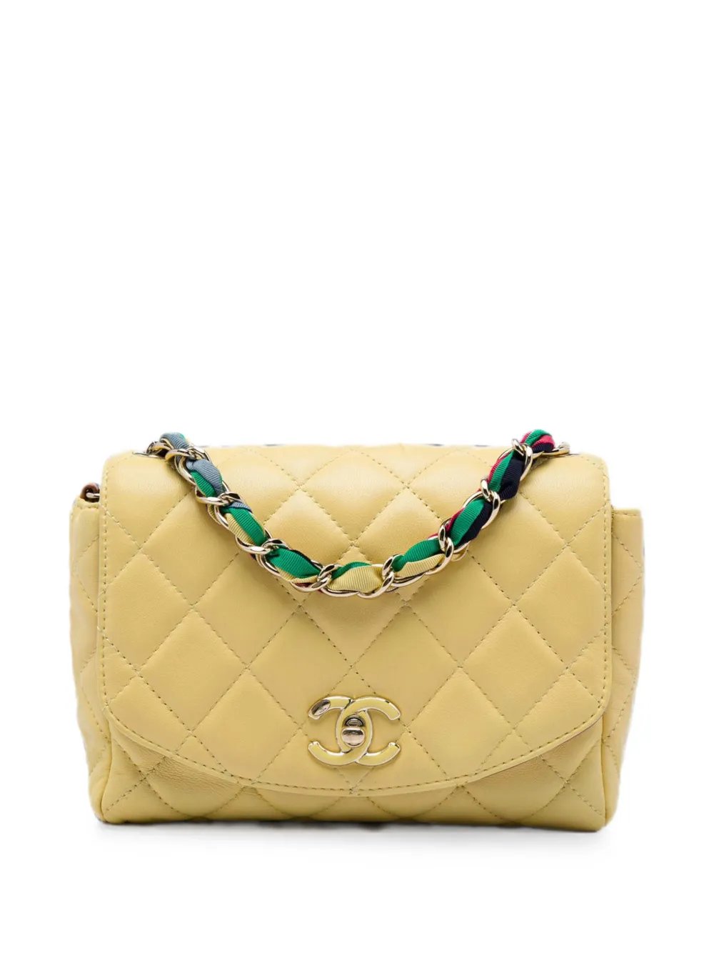 2021 Small Quilted Lambskin Cocovado Ribbon Chain Flap crossbody bag