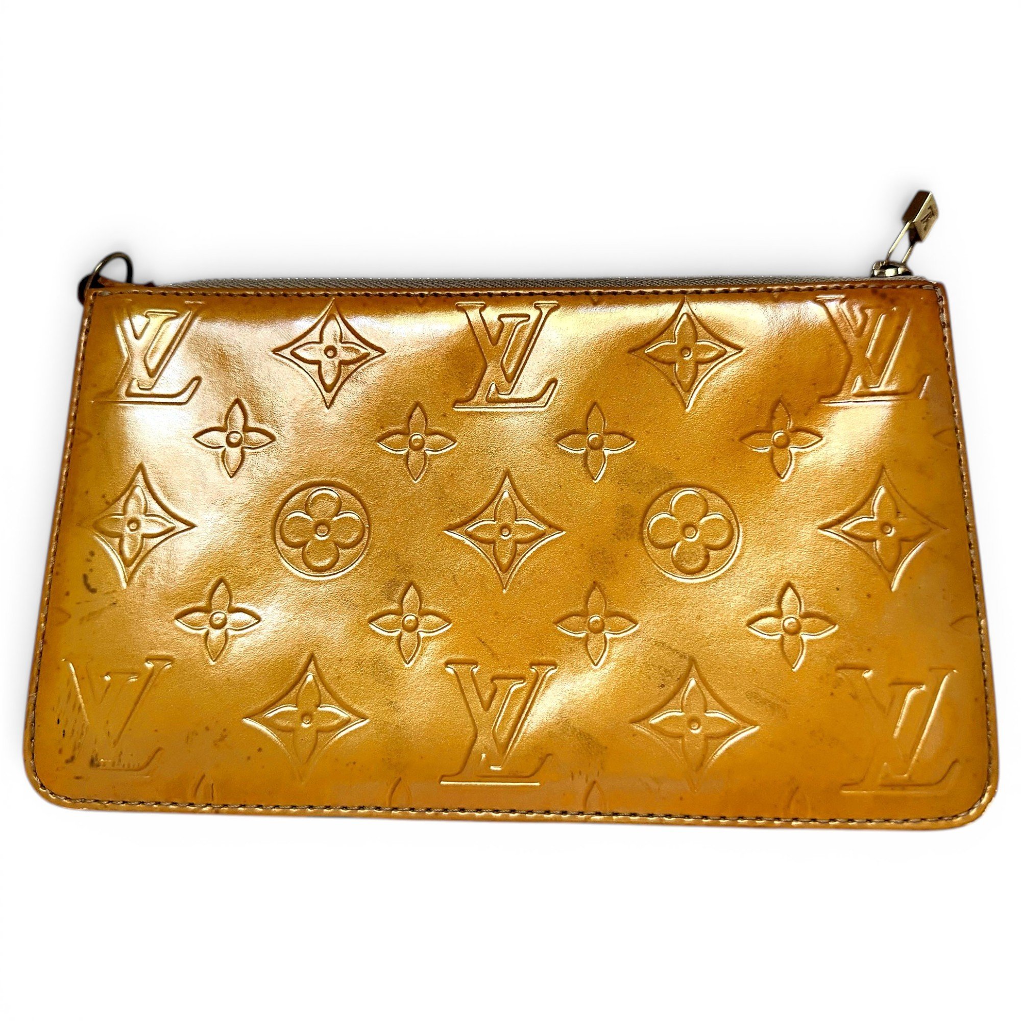 Patent leather clutch bag
