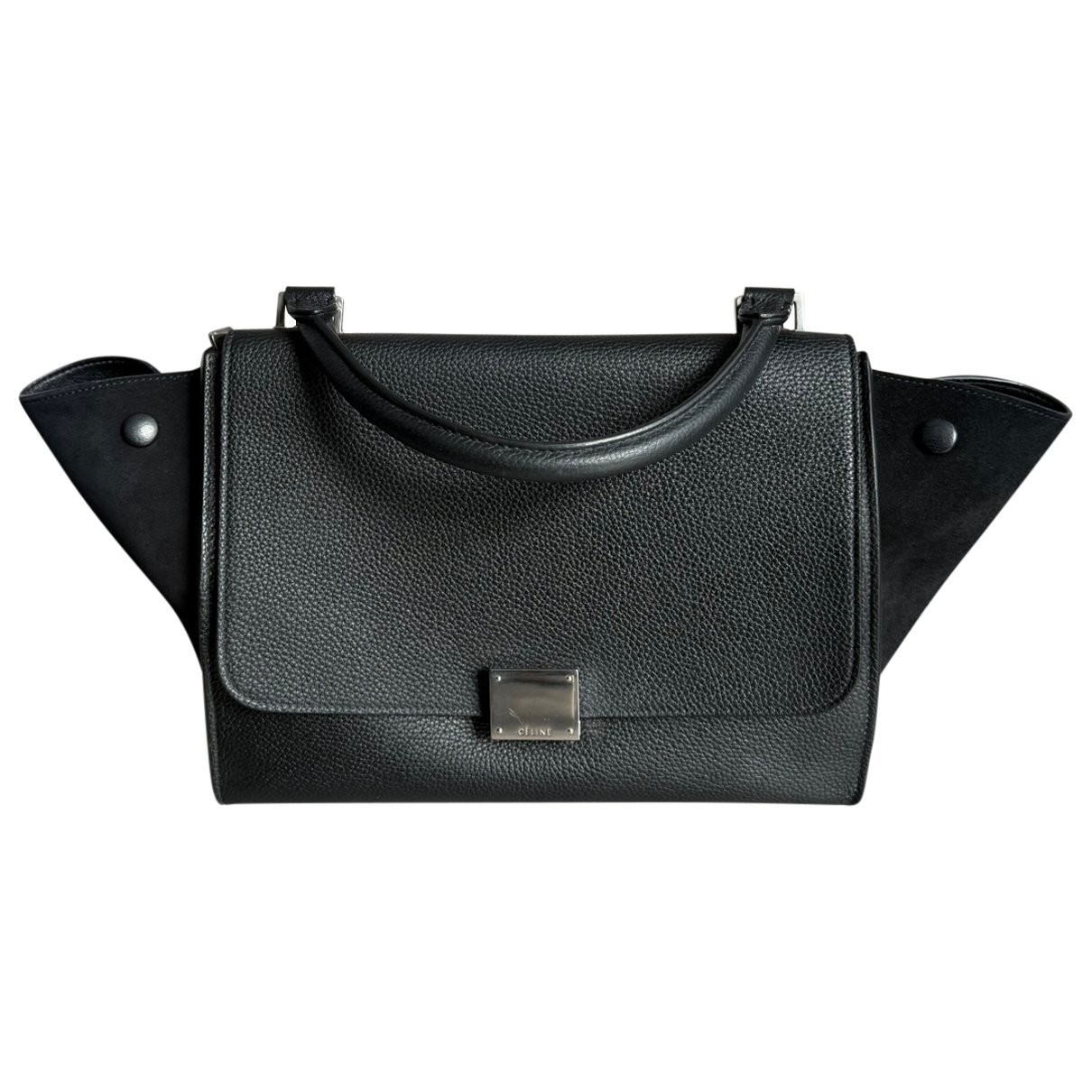 Trapèze leather handbag