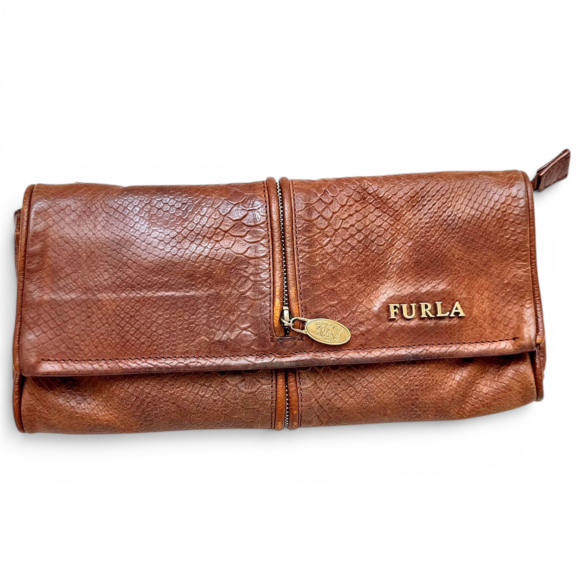 Leather clutch bag