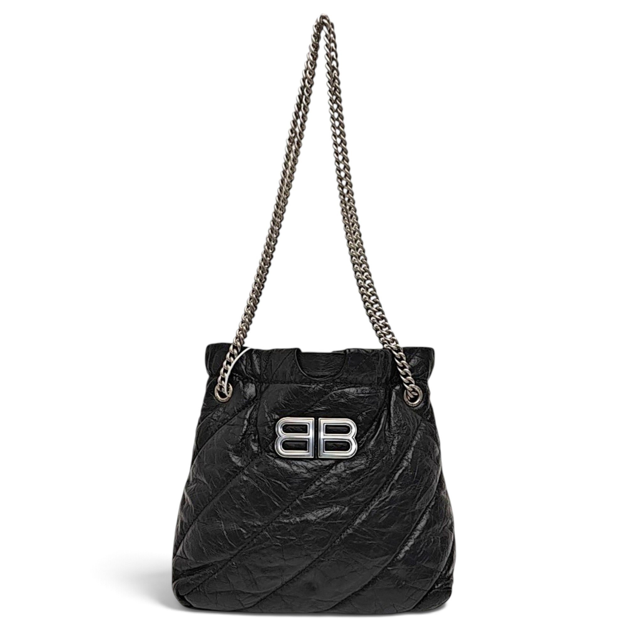 Crush leather handbag