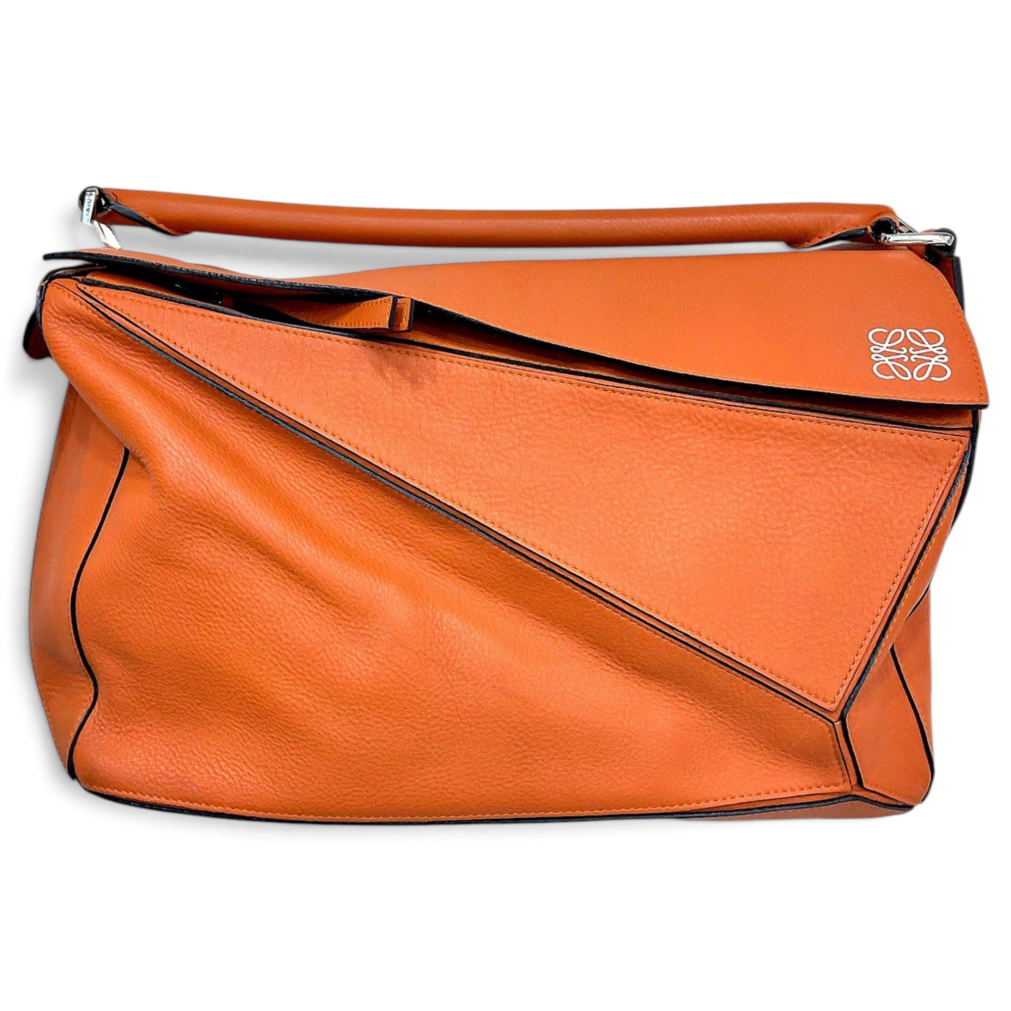 Puzzle leather handbag