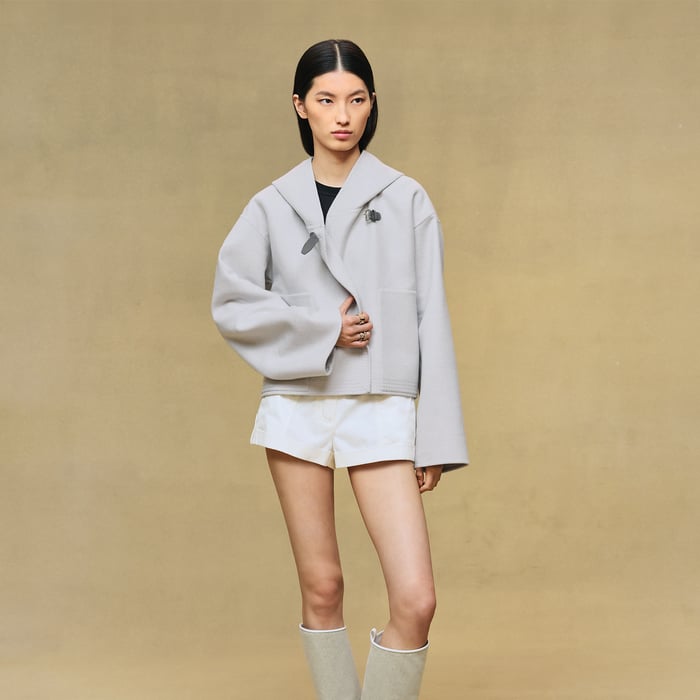 Gris Pervenche Hooded Jacket
