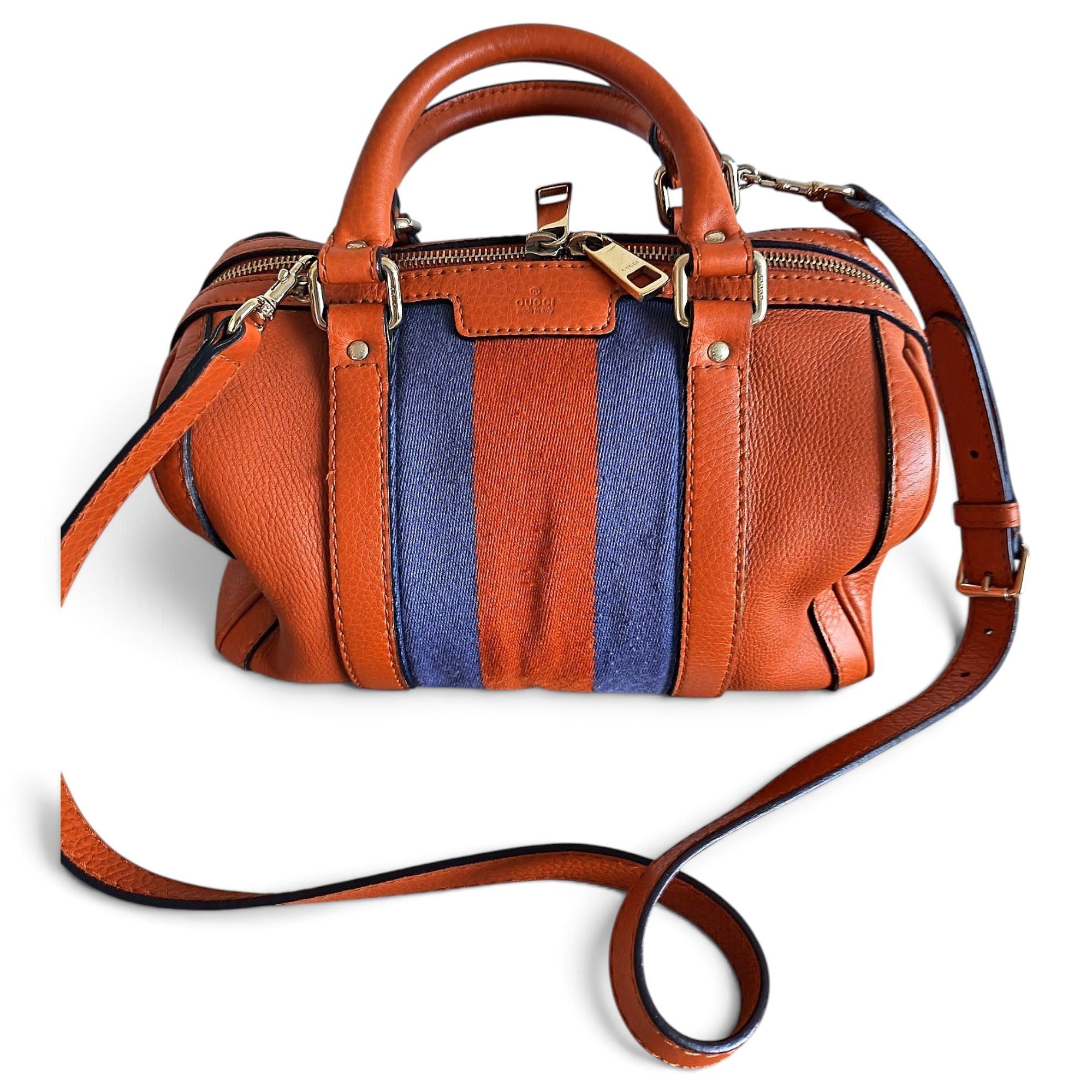 Boston leather bowling bag