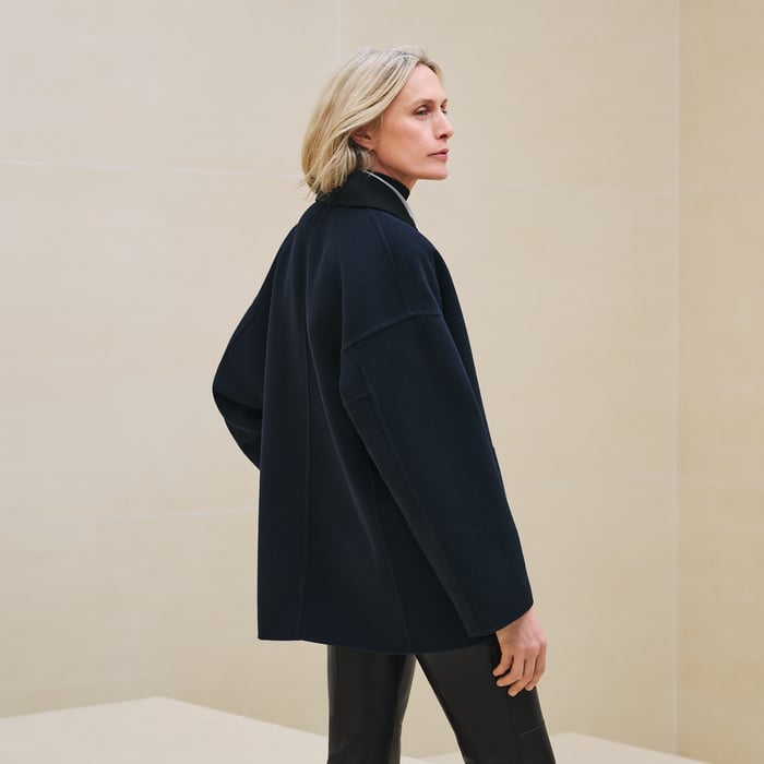 Bleu Noir Cashmere Pea Coat