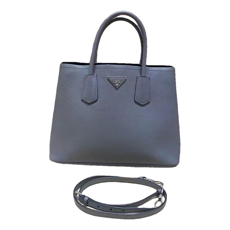 Double leather handbag