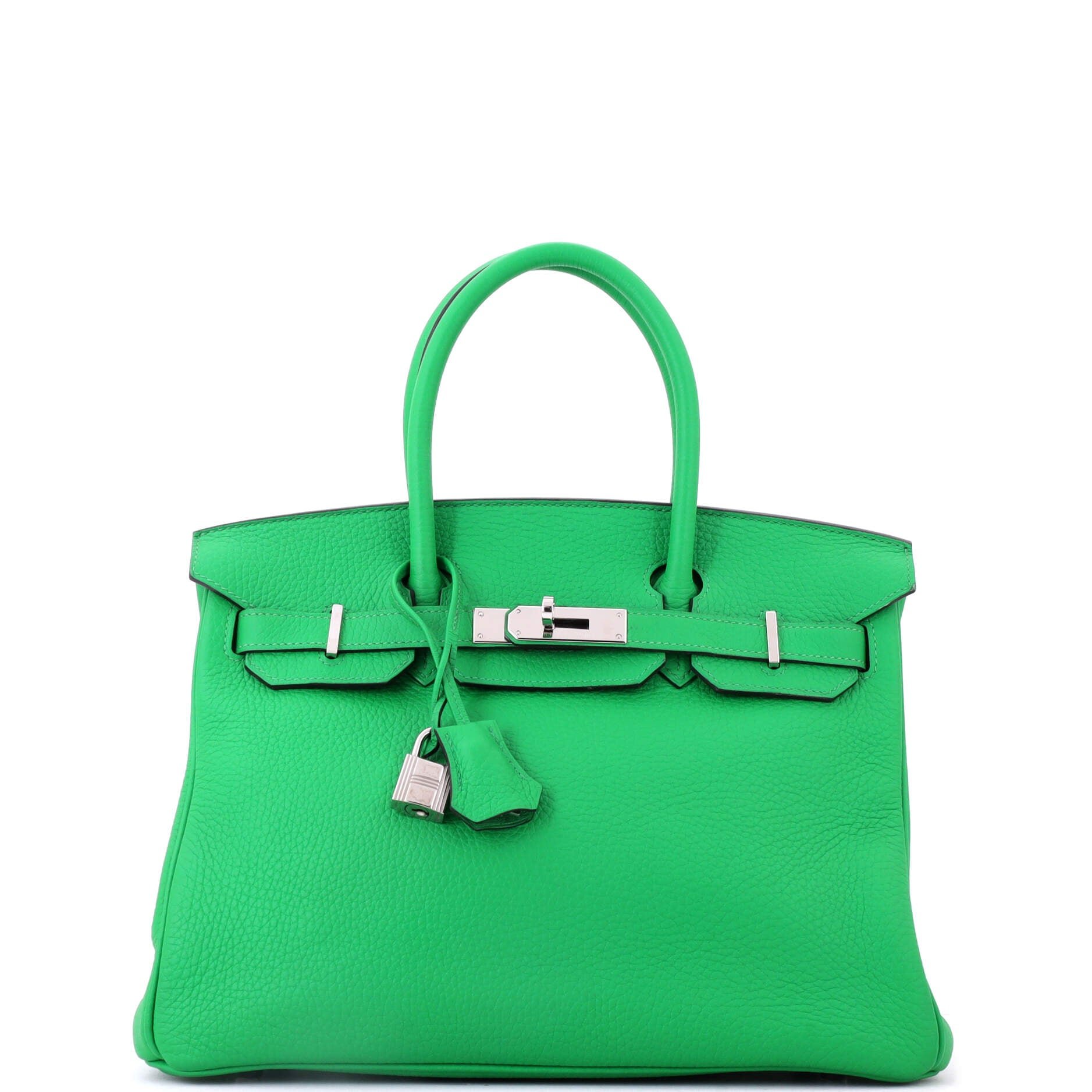 Birkin Handbag Bamboo Clemence with Palladium Hardware 30