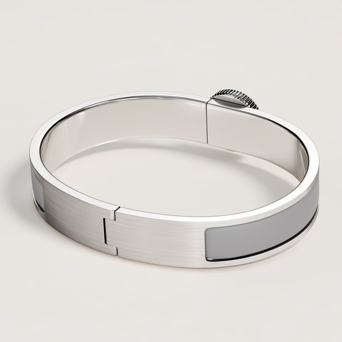 Gris Clair Mat Clic Clou De Selle Bracelet