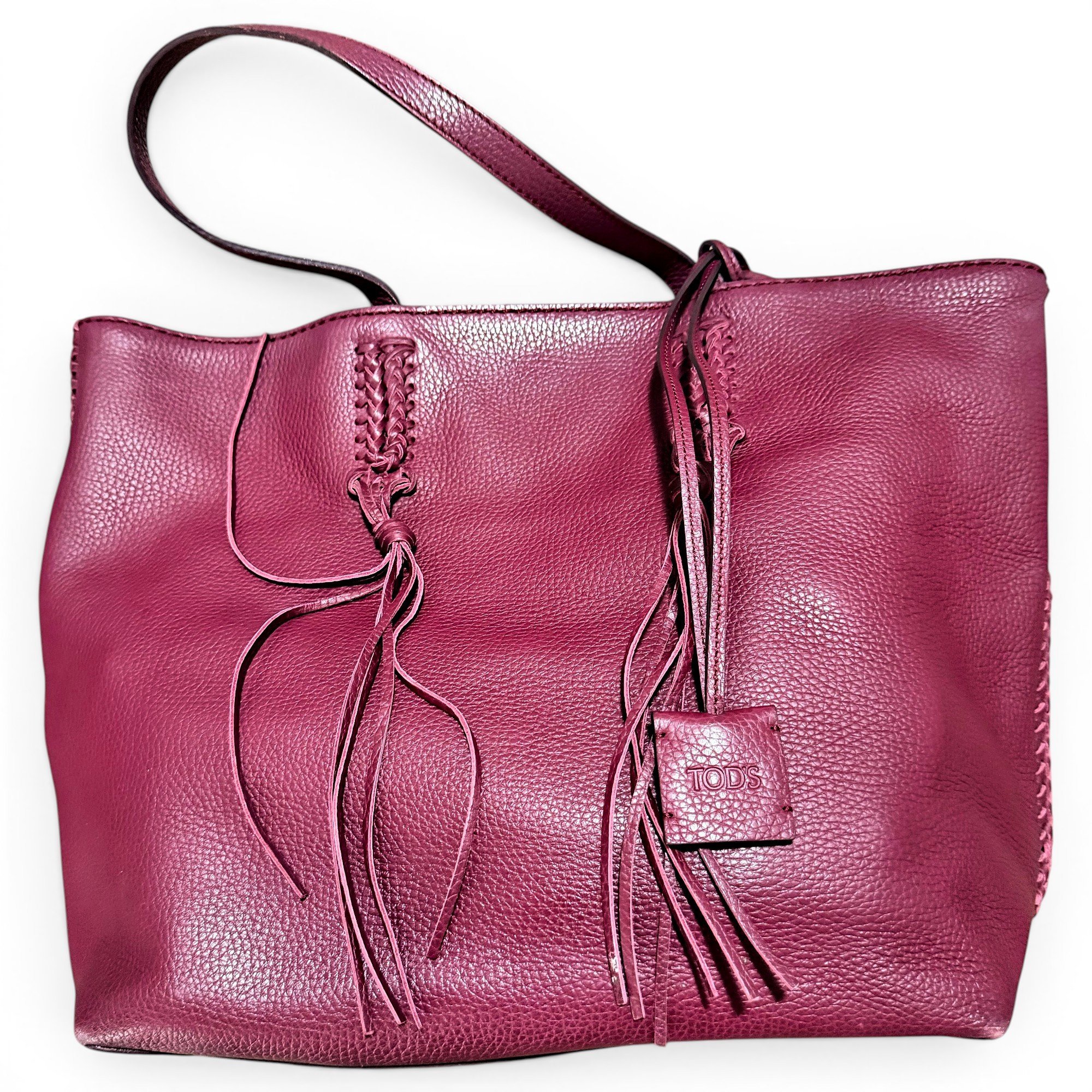 Shopping Media leather tote