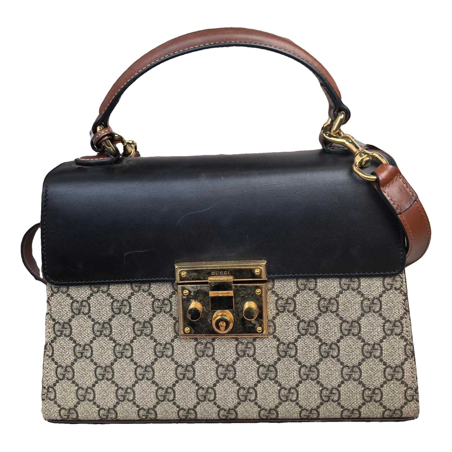 Padlock leather handbag