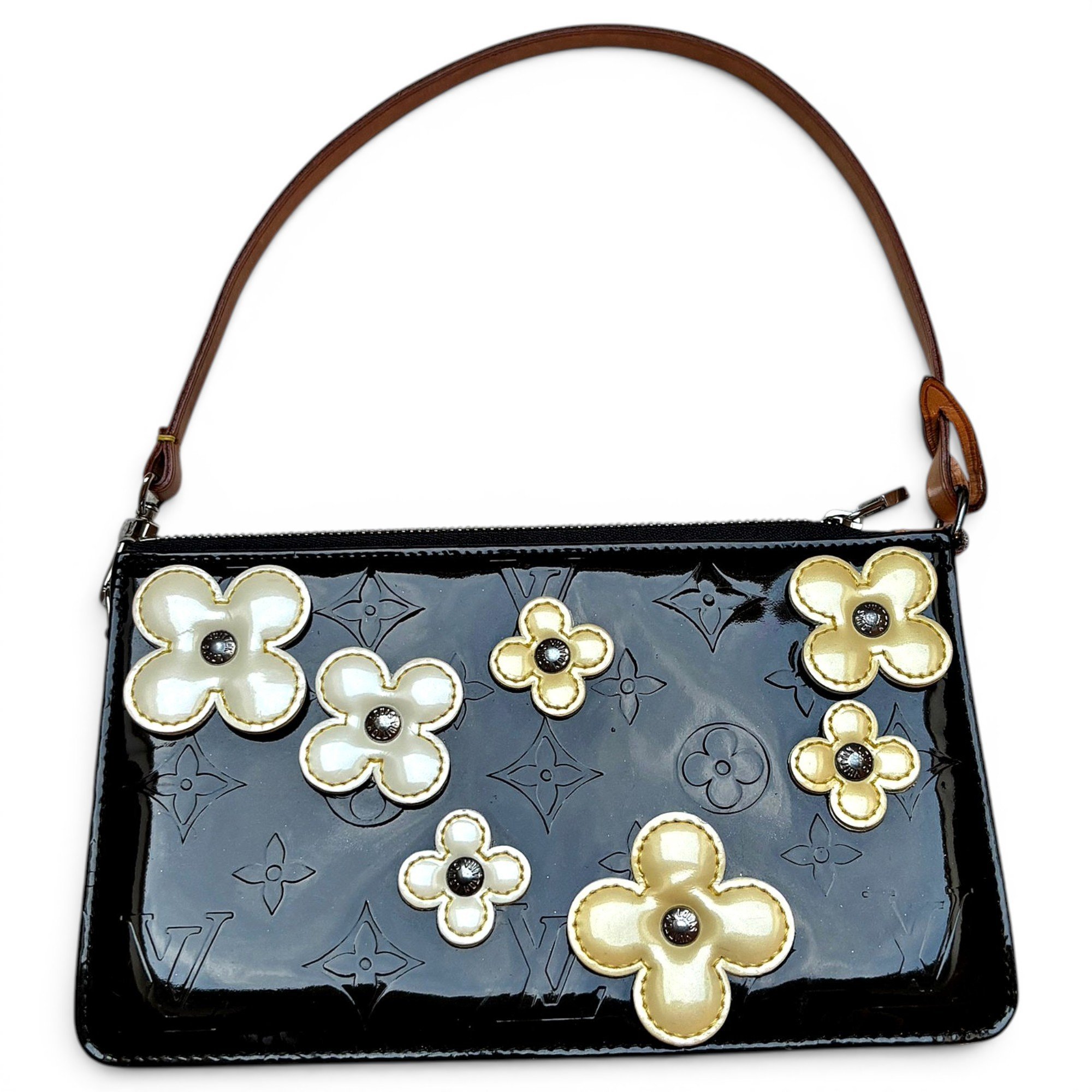 Patent leather clutch bag