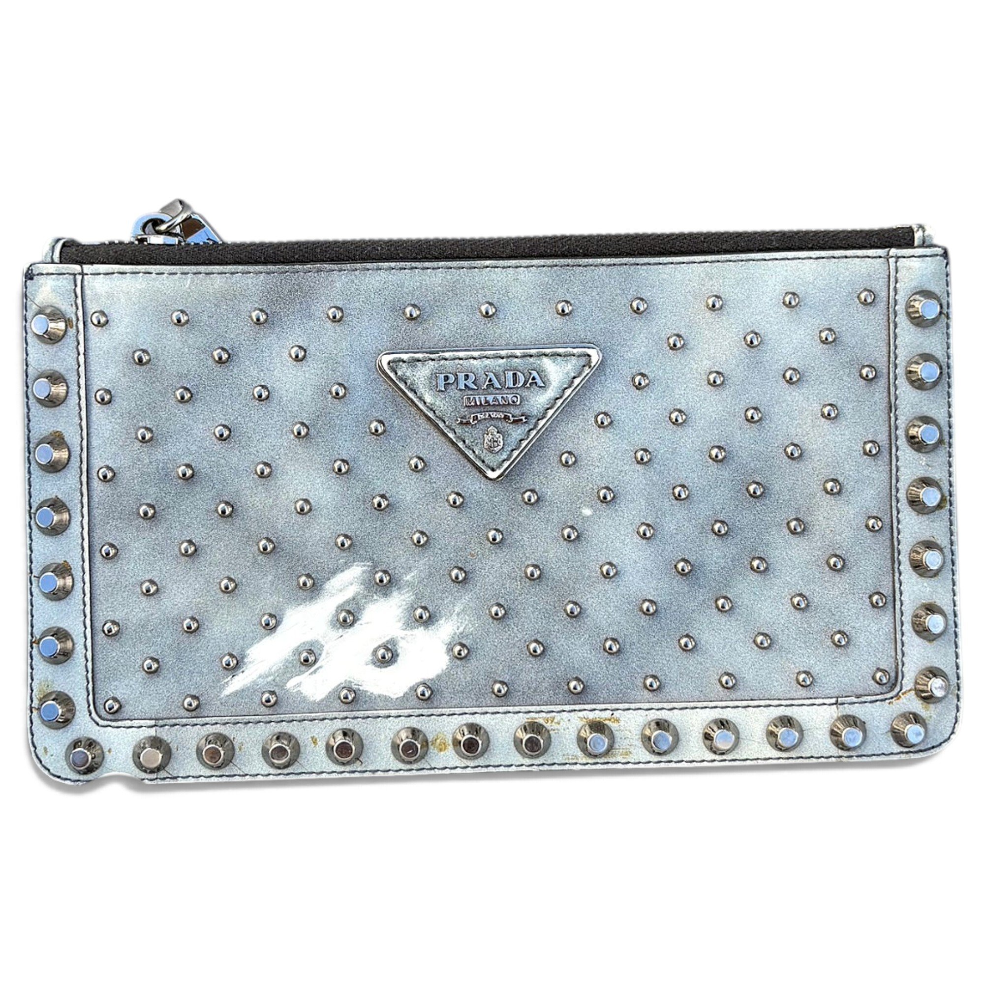 Leather clutch bag