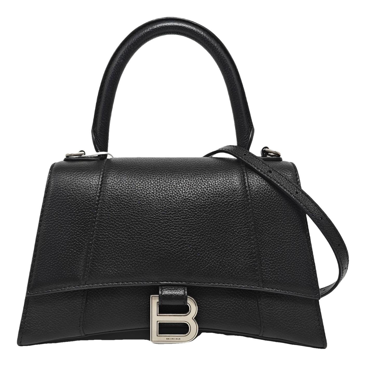 Hourglass leather handbag