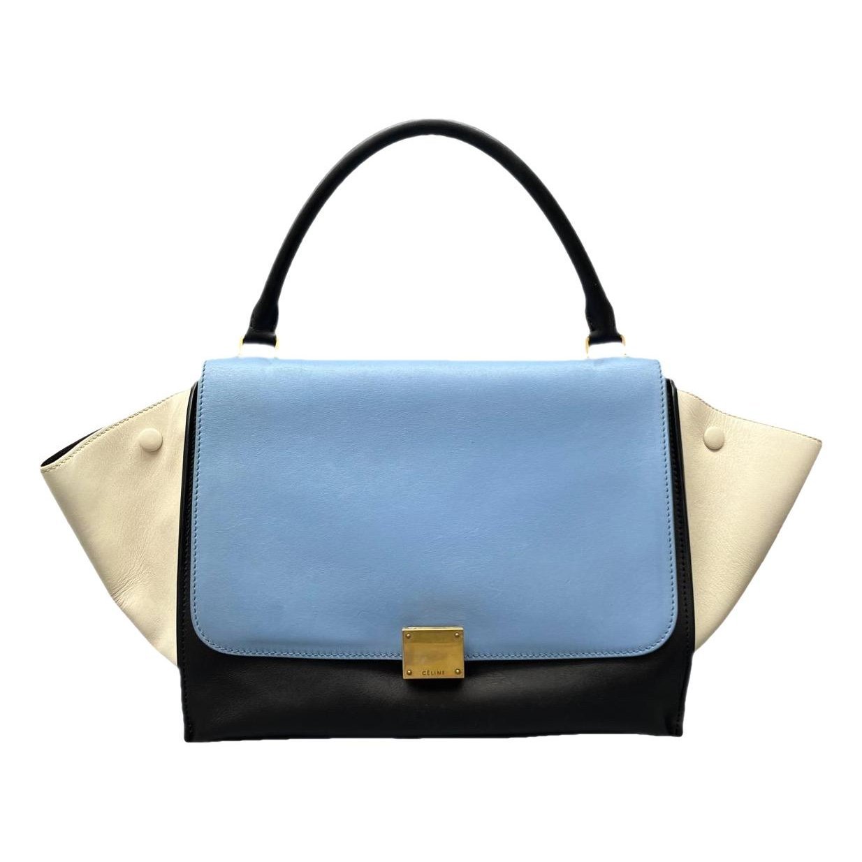 Trapèze leather handbag