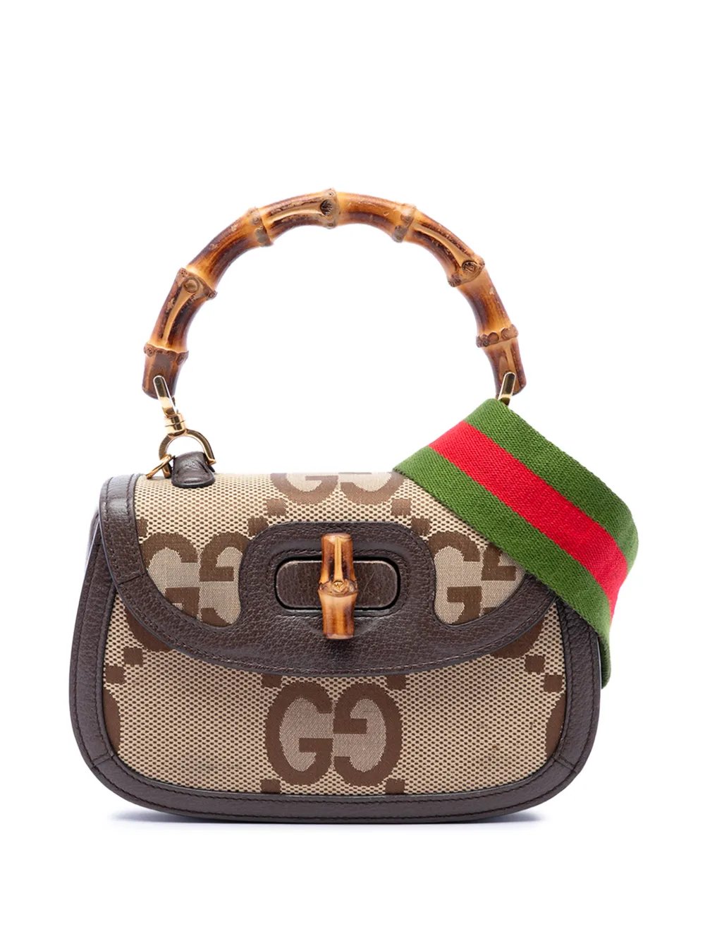 2016-2026 Small Jumbo GG Canvas Web Bamboo 1947 Top Handle Bag satchel