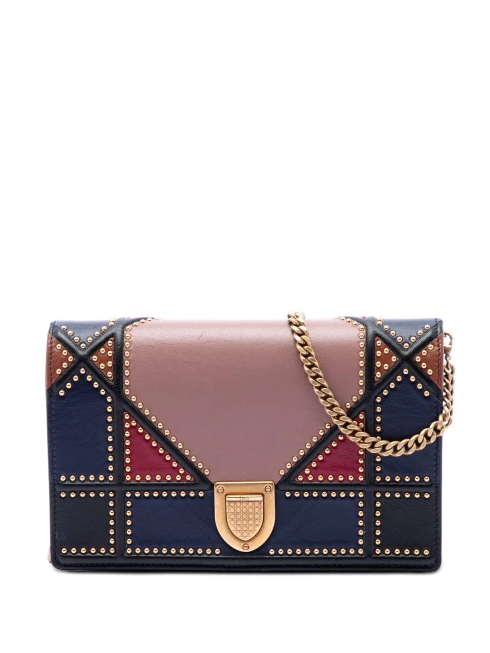 2018 Small Multicolore Studded Lambskin Diorama Flap crossbody bag