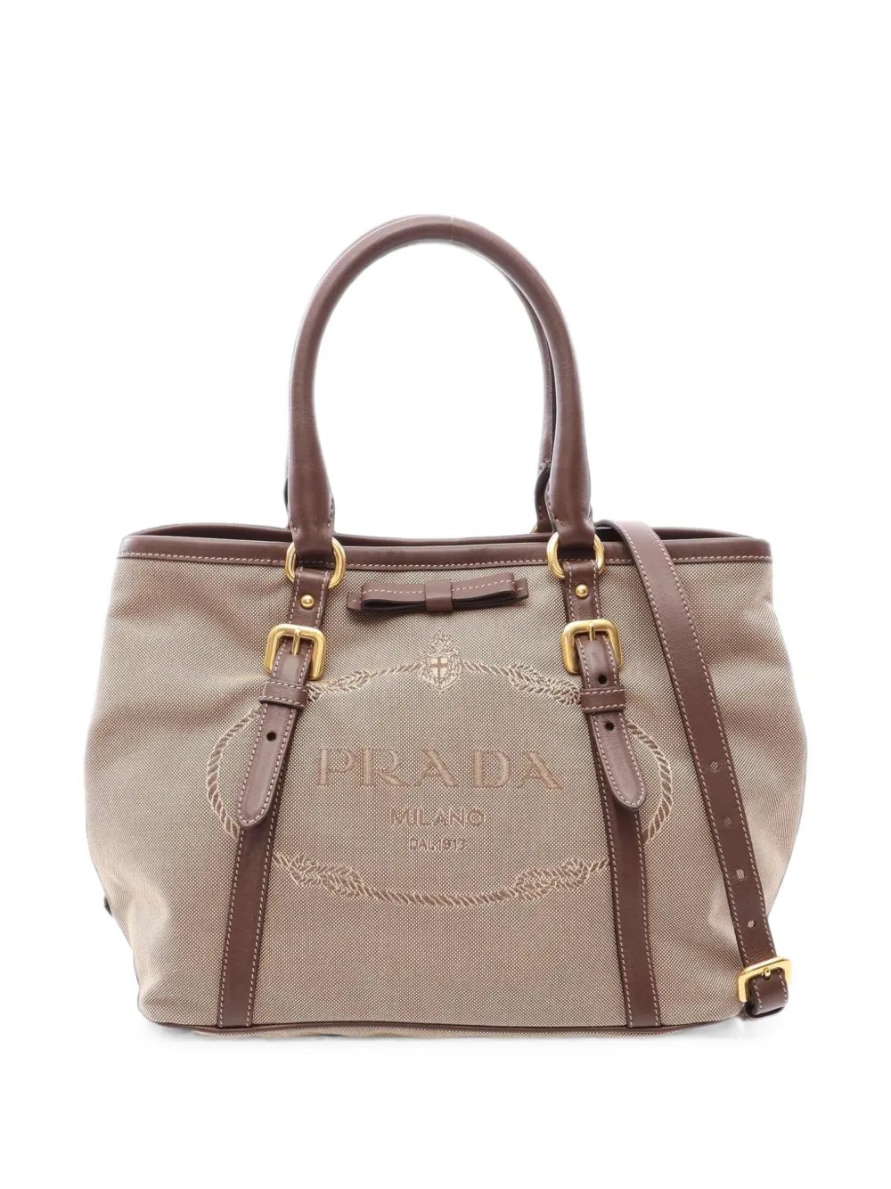 2010s logo-jacquard two-way handbag