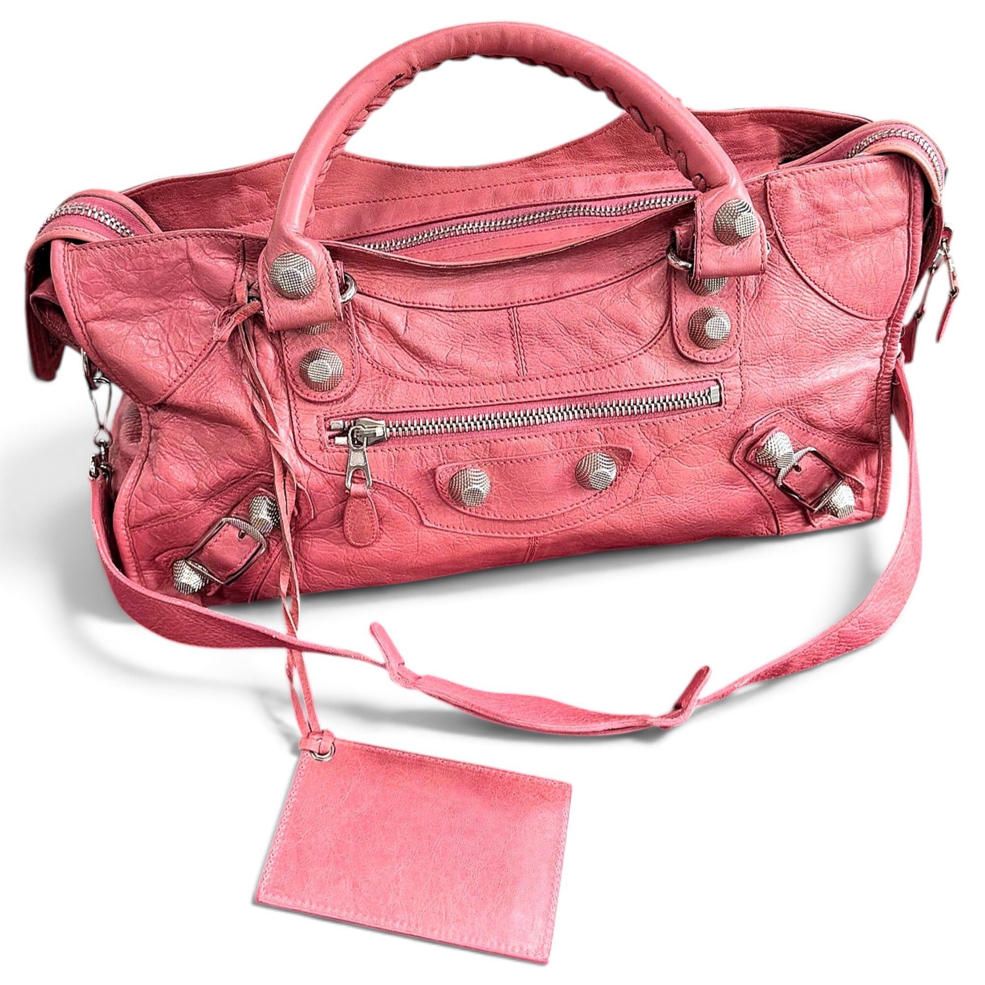 City leather handbag