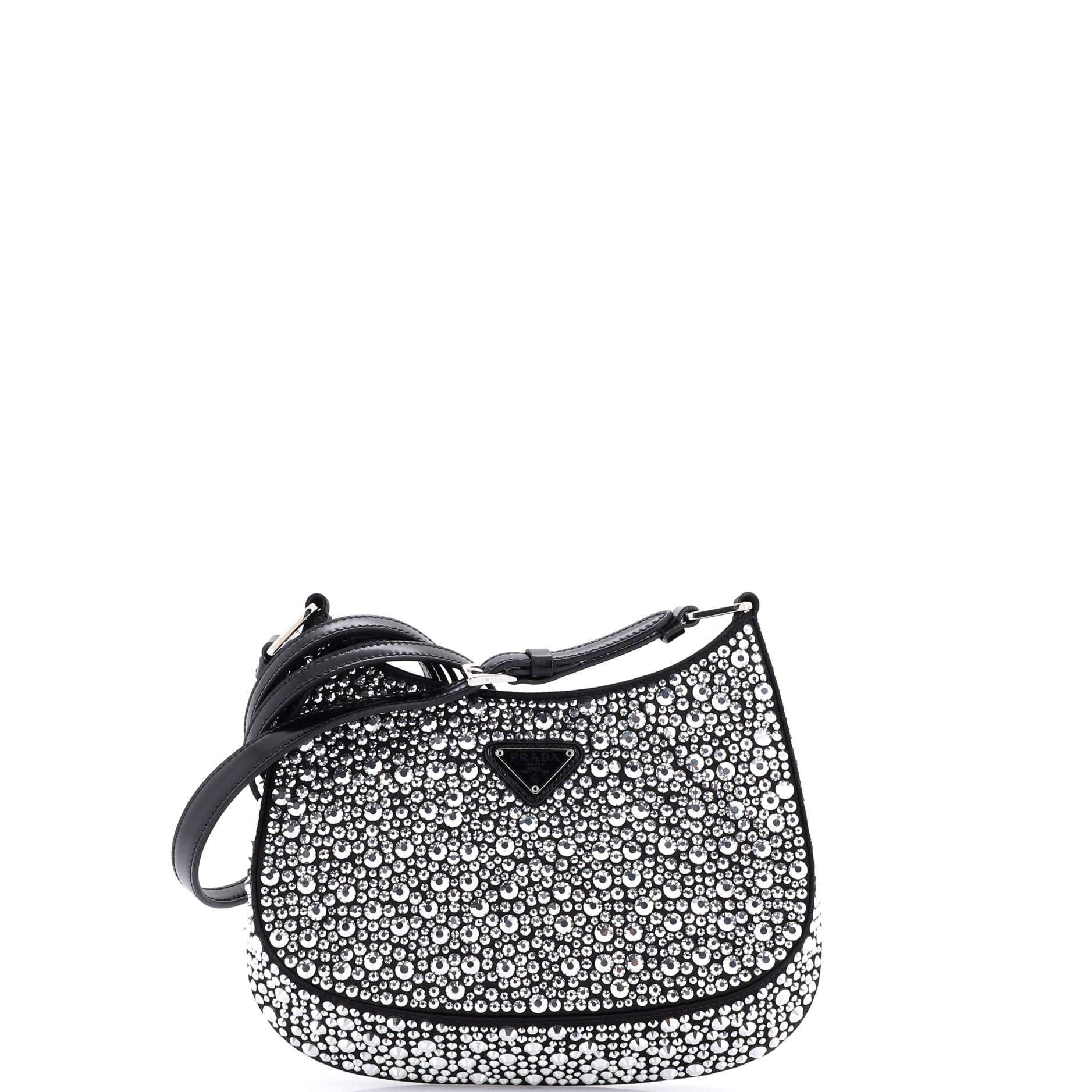Cleo Shoulder Bag Crystal Embellished Satin Small