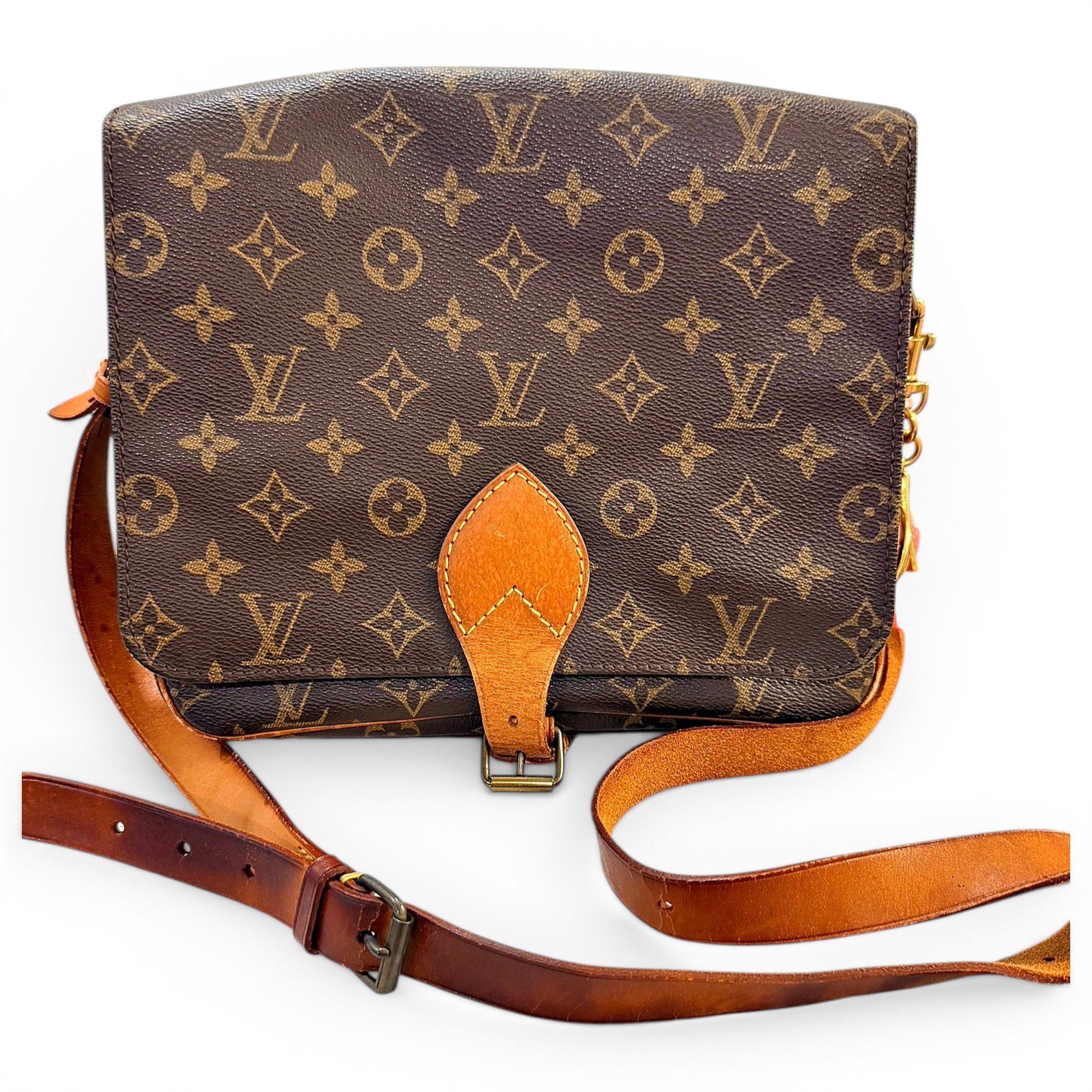 Cartouchière leather crossbody bag