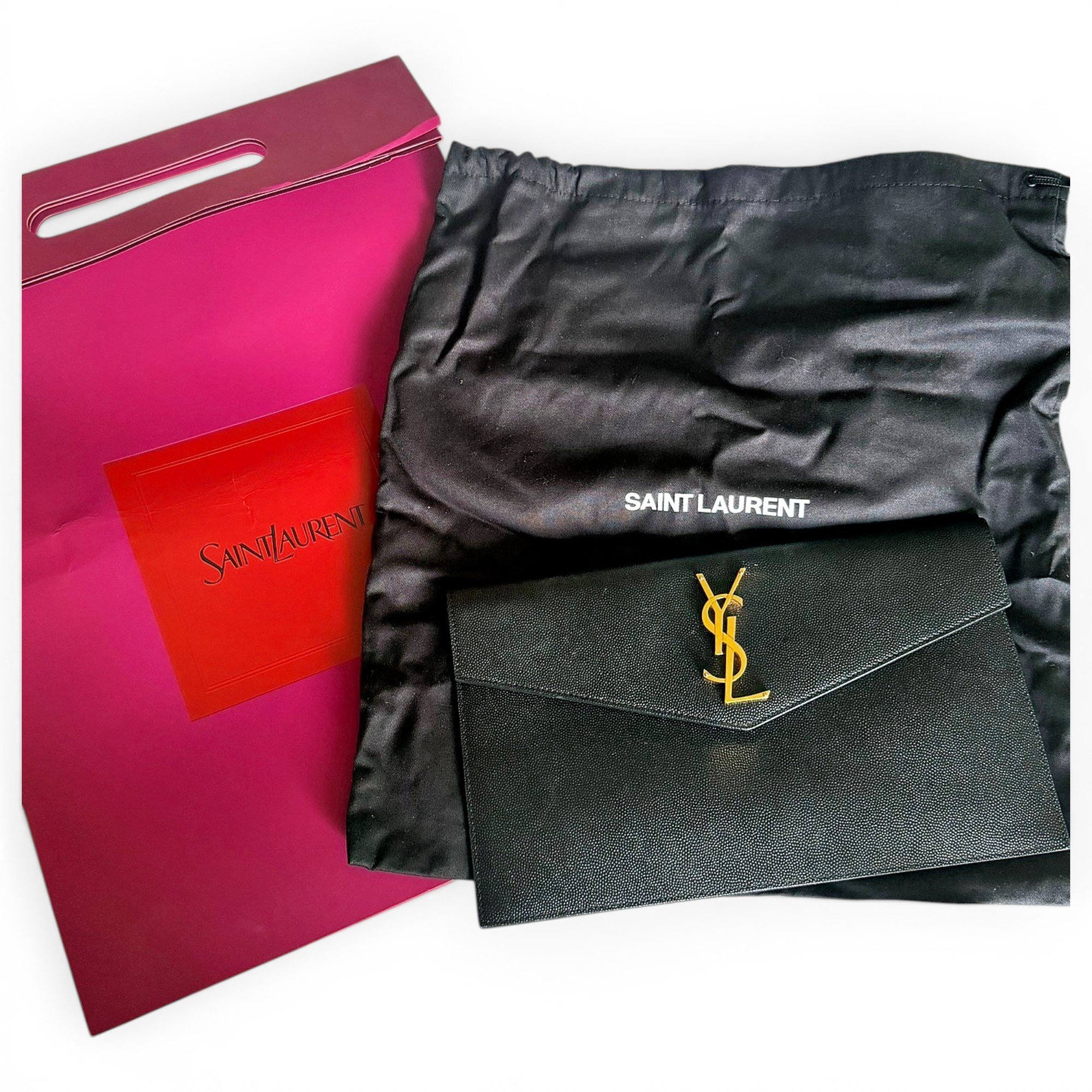 Leather clutch bag