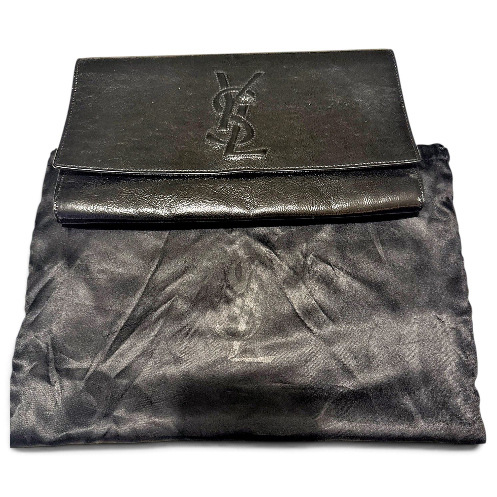 Leather clutch bag