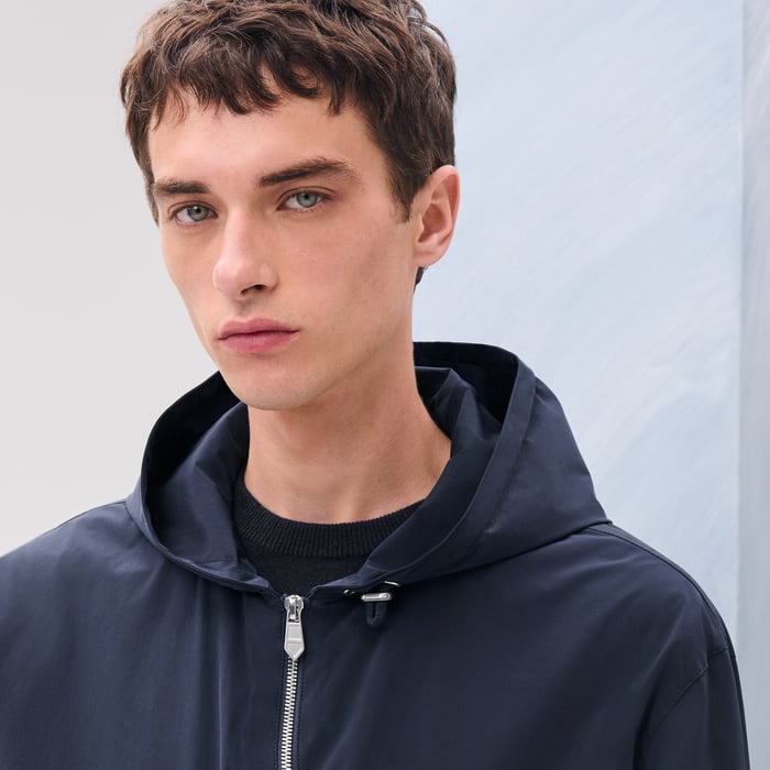 Océan Hooded Jacket With Leather Details
