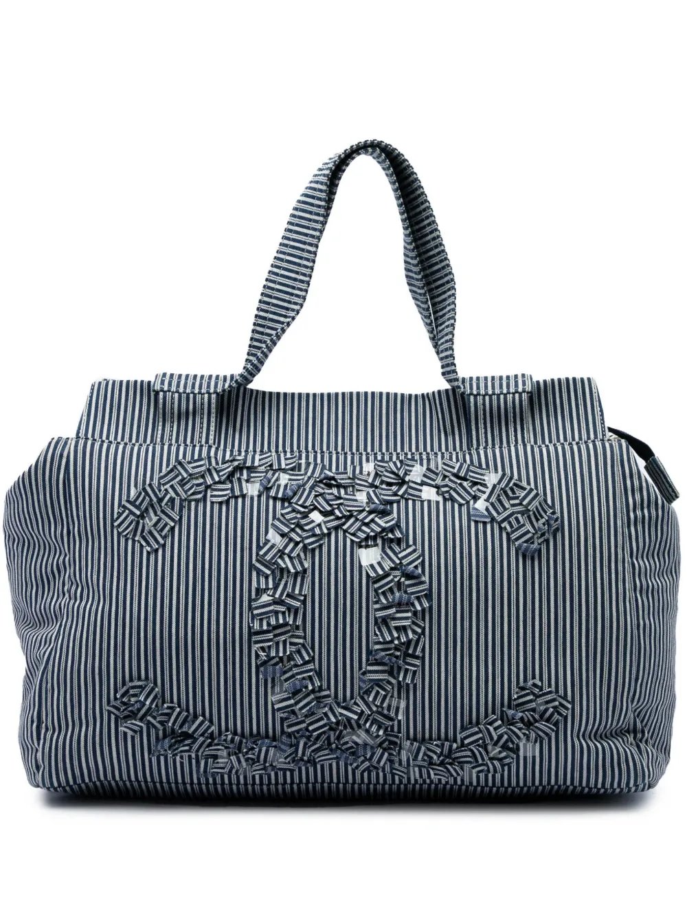 2006-2008 CC Striped Canvas Shopper tote bag