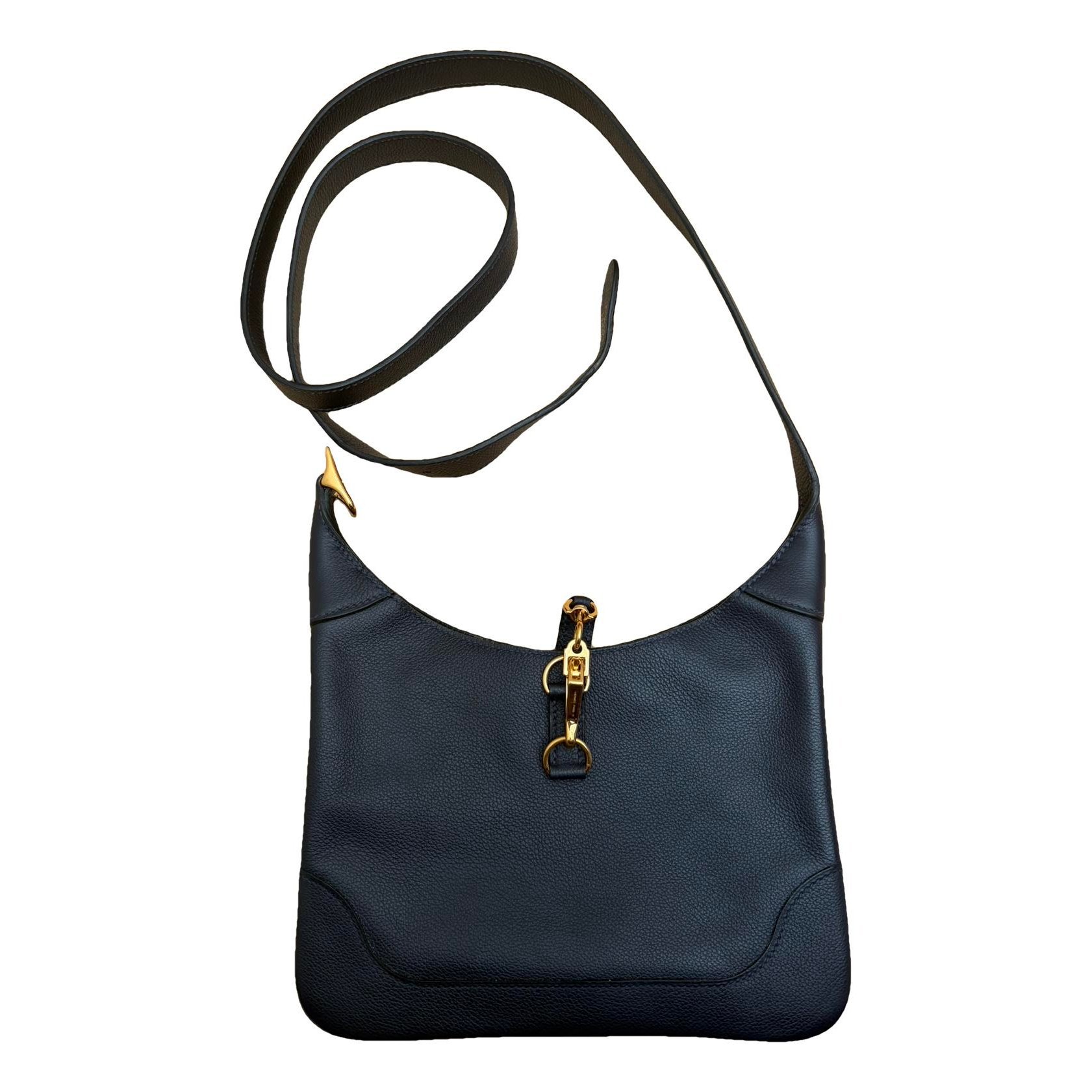 Trim leather crossbody bag