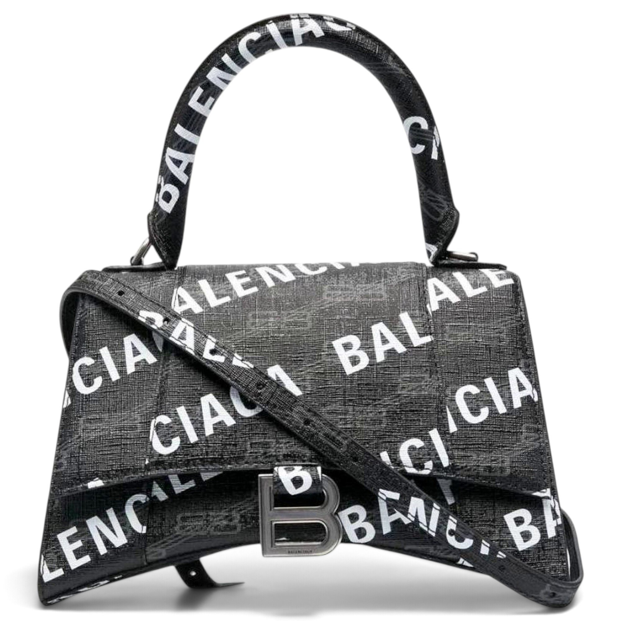 Hourglass leather handbag